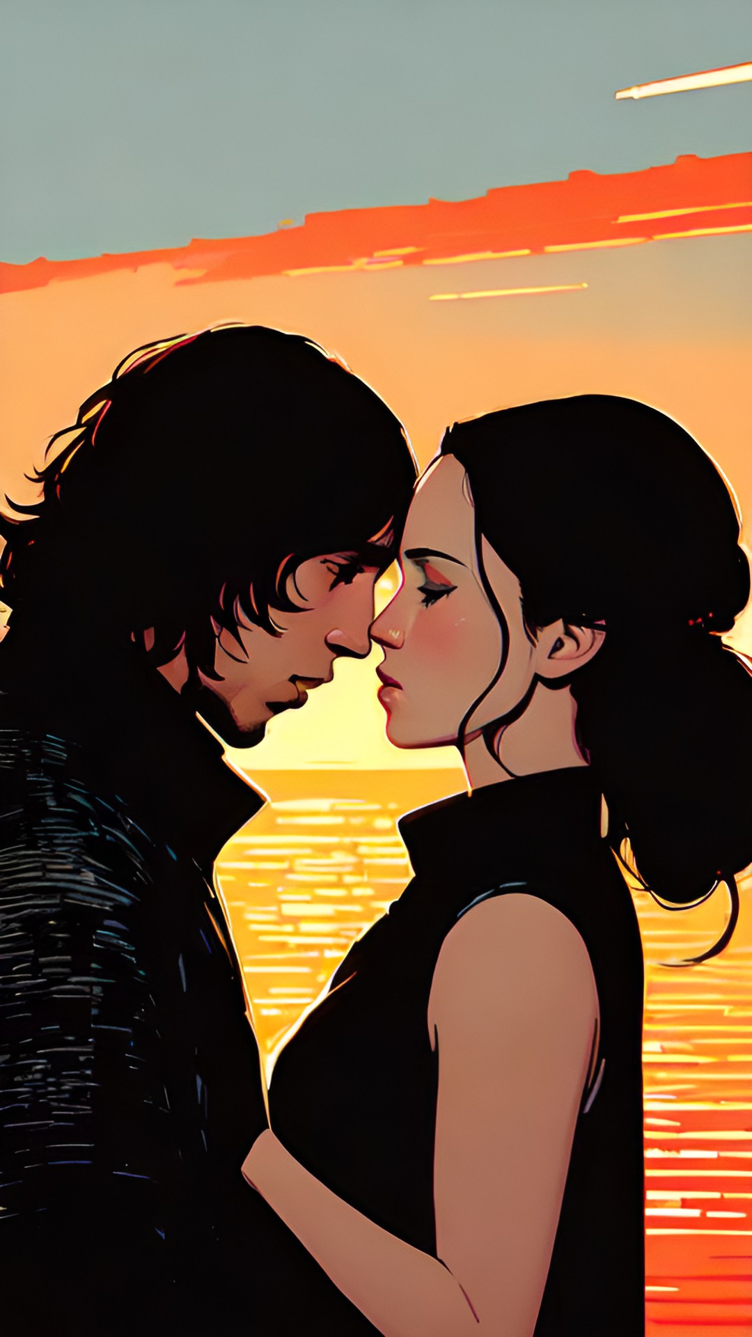 kylo ren and rey skywalker kissing sunset preview