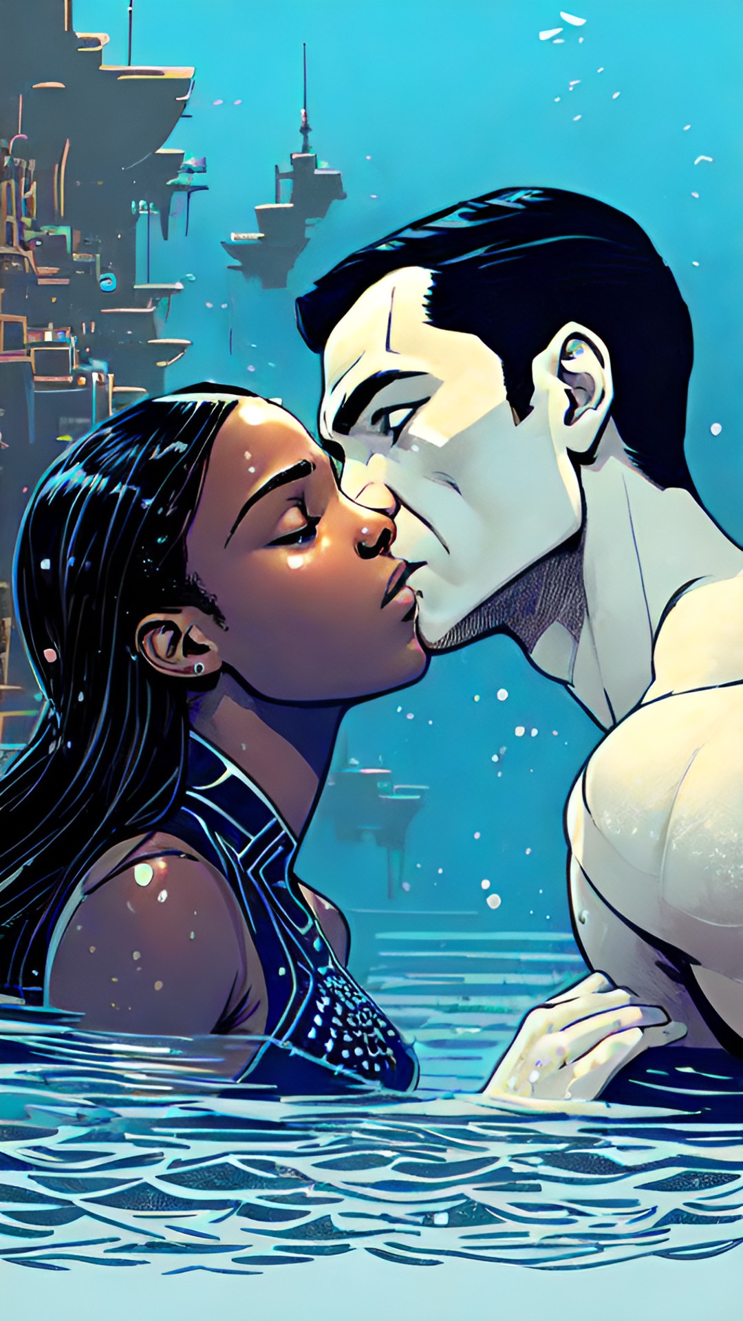 namor kissing princess shuri underwater preview