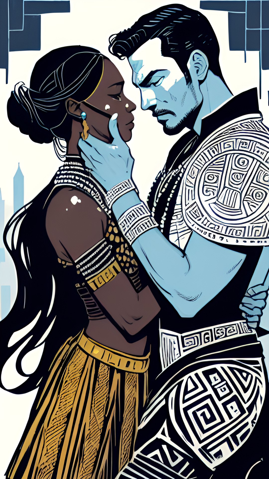 namor and shuri as lovers mayan jewelry kiss preview