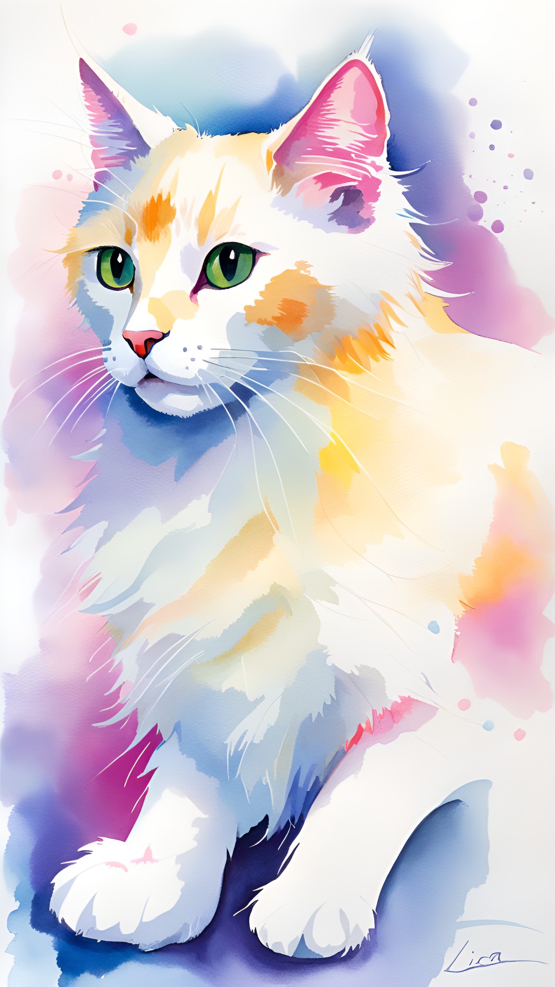 white fluffy flame point cat preview