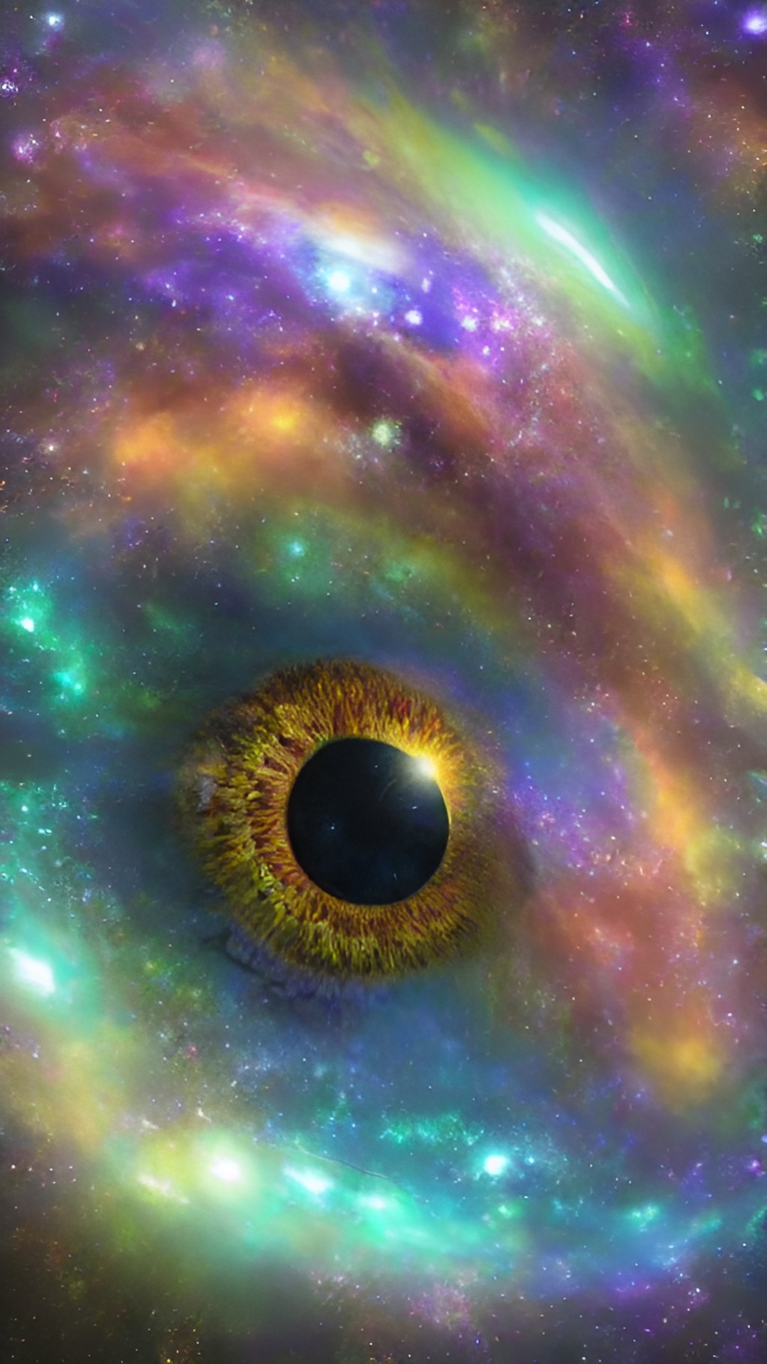 galaxy inside an all-seeing eyeball, purples, pinks, blues, universe, infinity preview