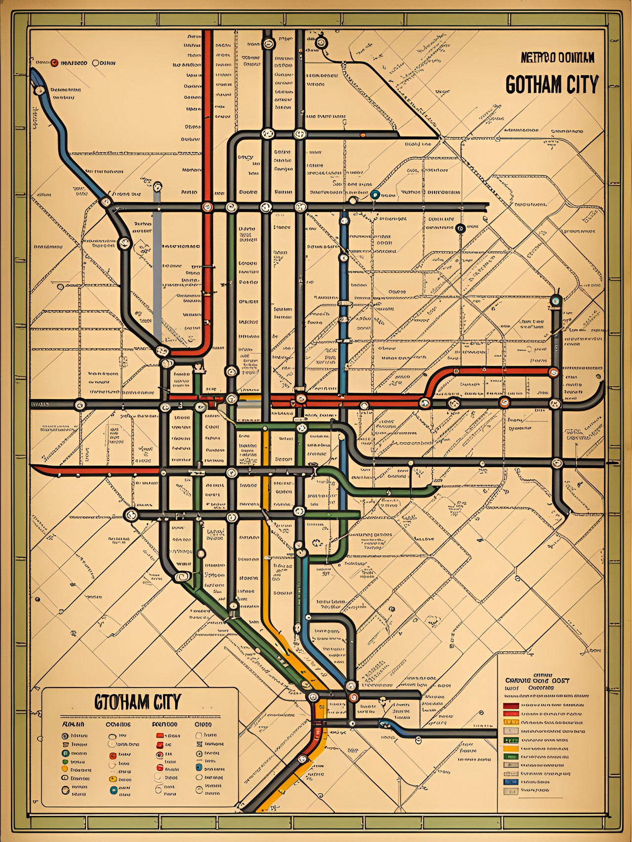 gotham city metro subway map preview