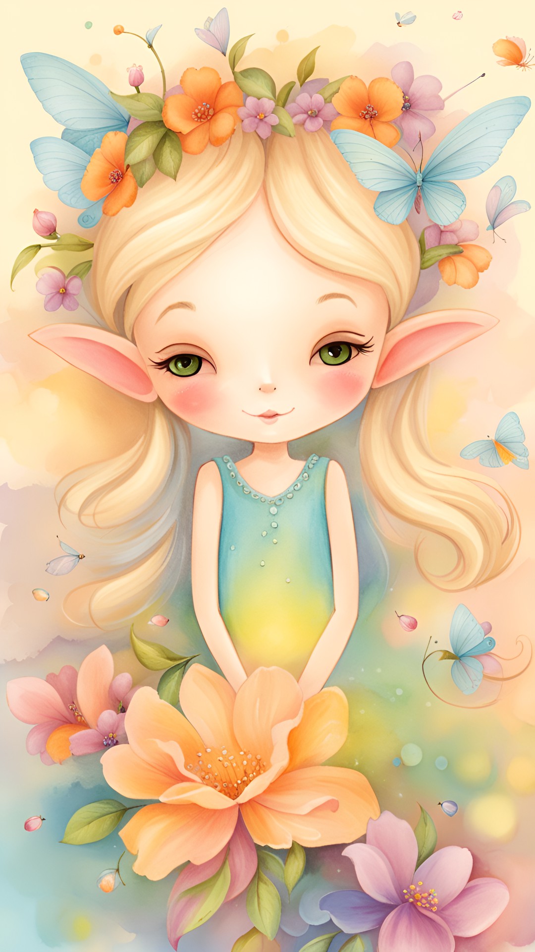 good, kind fairy princess in soft, lively colors preview