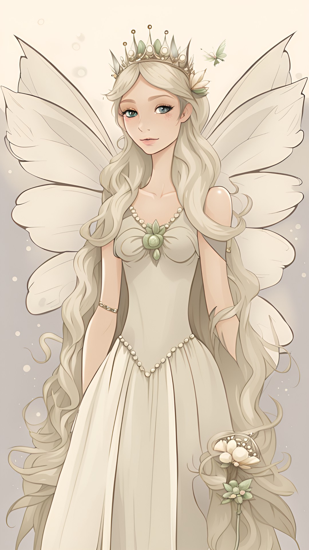 boring, plain neutral fairy princess in neutral colors. preview