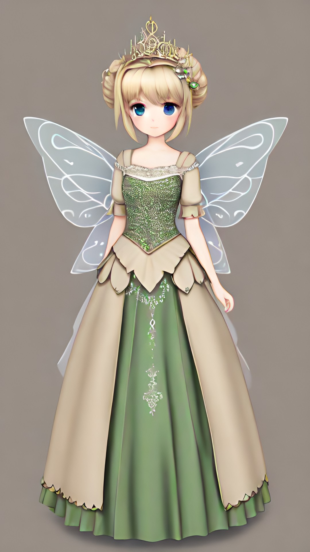 boring, plain neutral fairy princess in neutral colors. preview