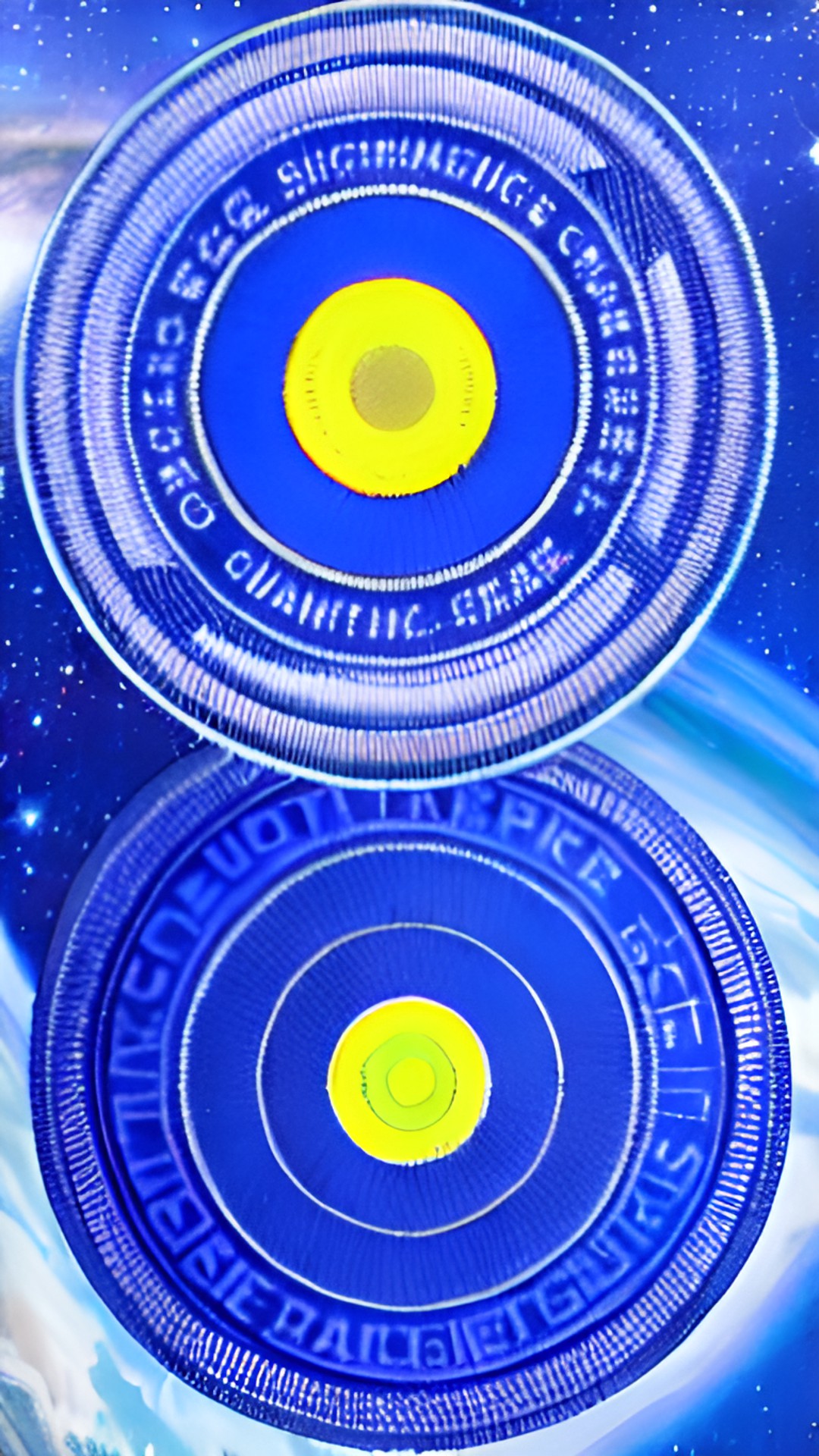 the eg & g scientific space group insignia patch is a circular patch with a green ring and a white center. in the center is a green globe with a blue and white spiral. the spiral represents the never- preview