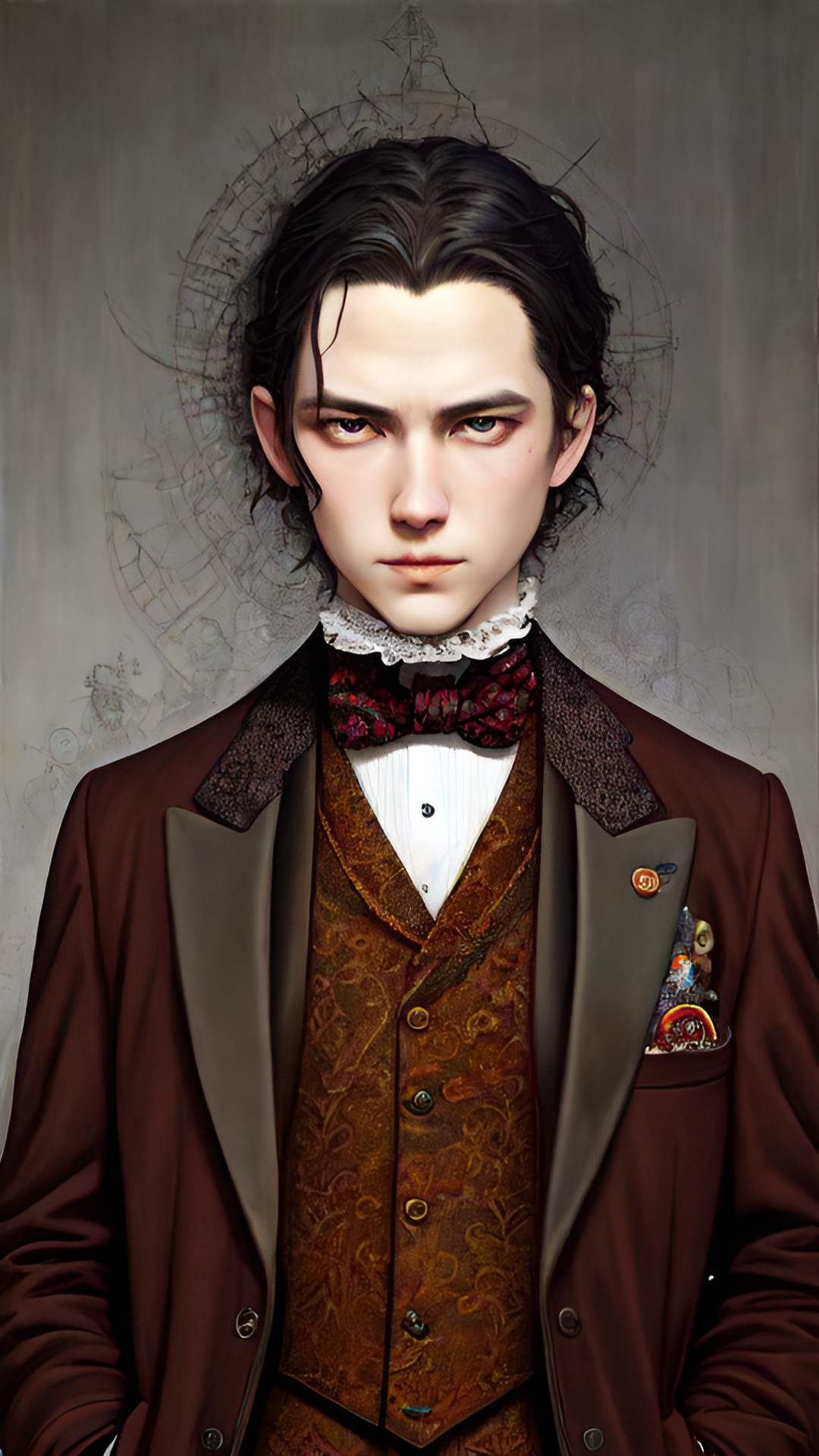 something wrong - adorable louis lee schizophrenia and the author of chaos,dual face,trendy art,hyperrealism, wear victorian suits ,close to full body preview