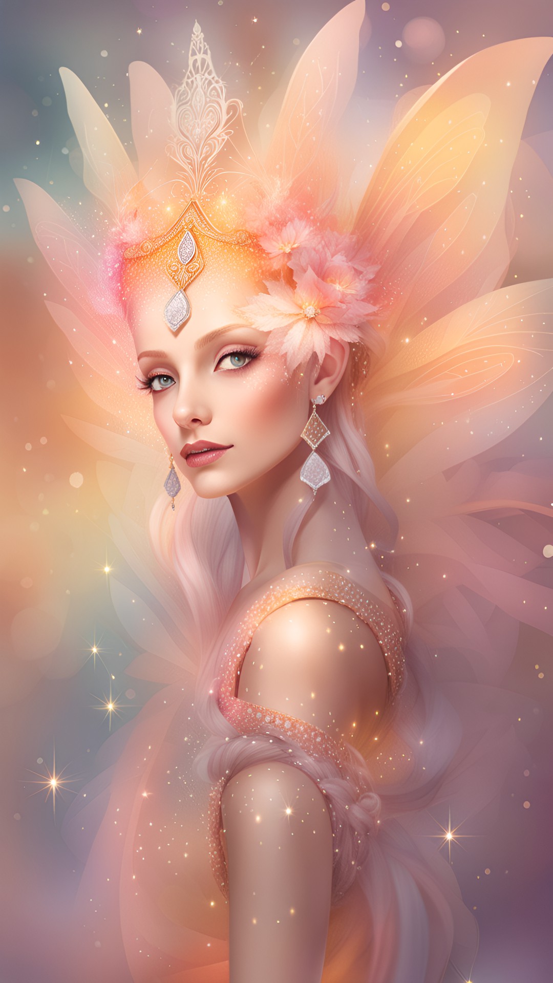 magical sparkle fairy queen in soft, warm colors. preview