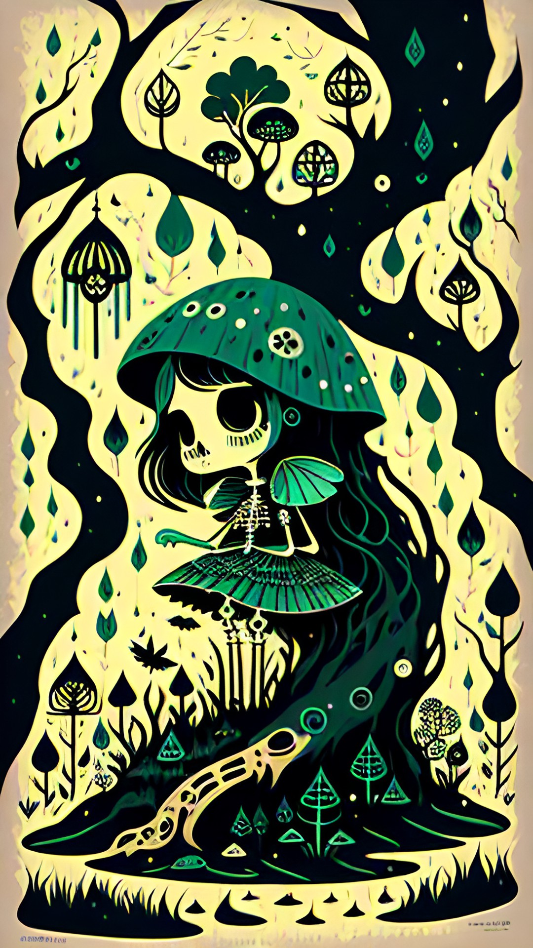 swampy woods fairy princess of despair, fungus, spanish moss, skeleton preview