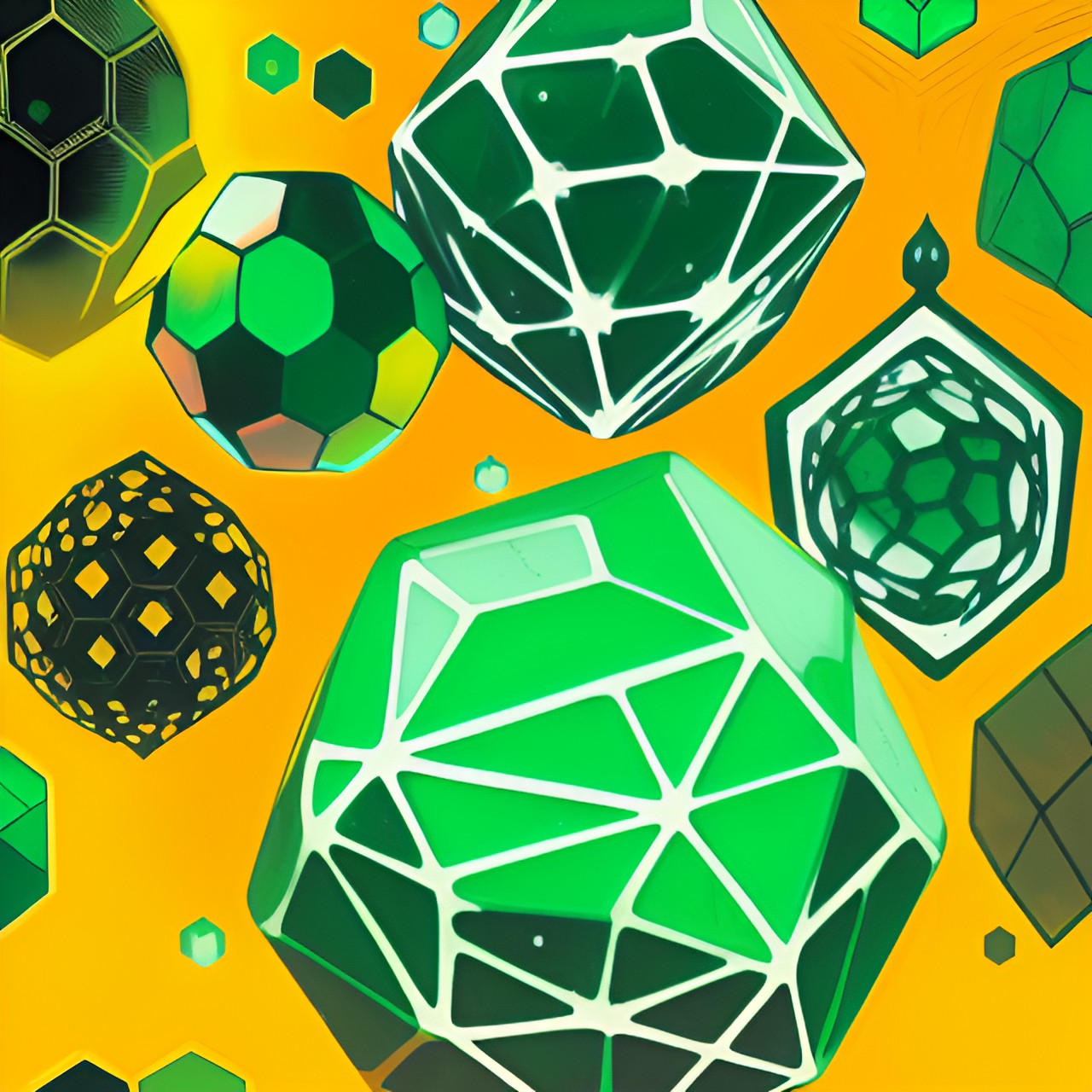 organic hexagonal molecules preview