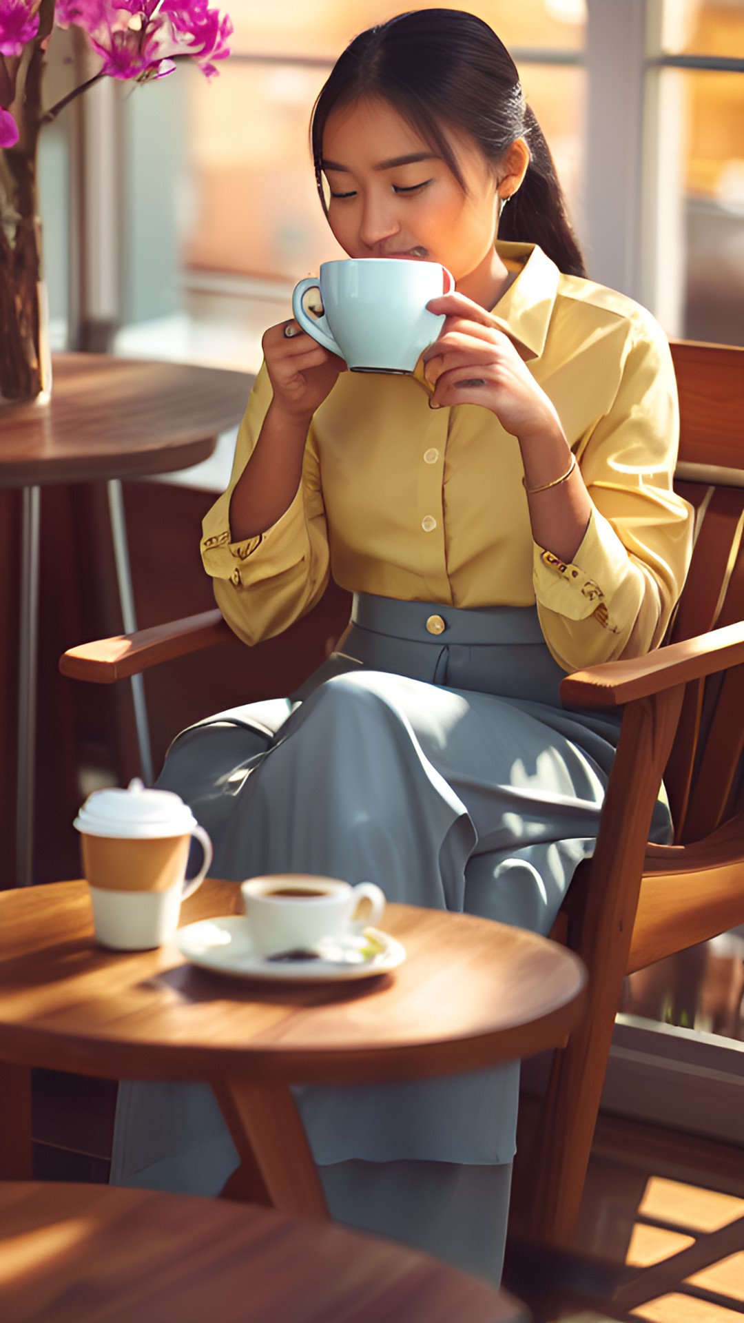 an angel drinking a cup of coffee preview