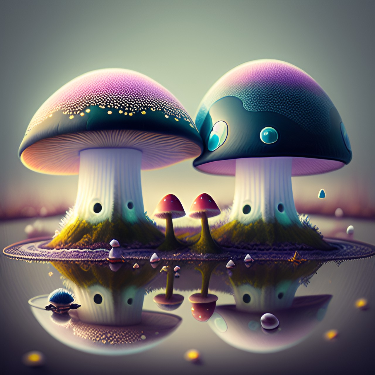 mushrooms animals creatures trippy melting reality preview