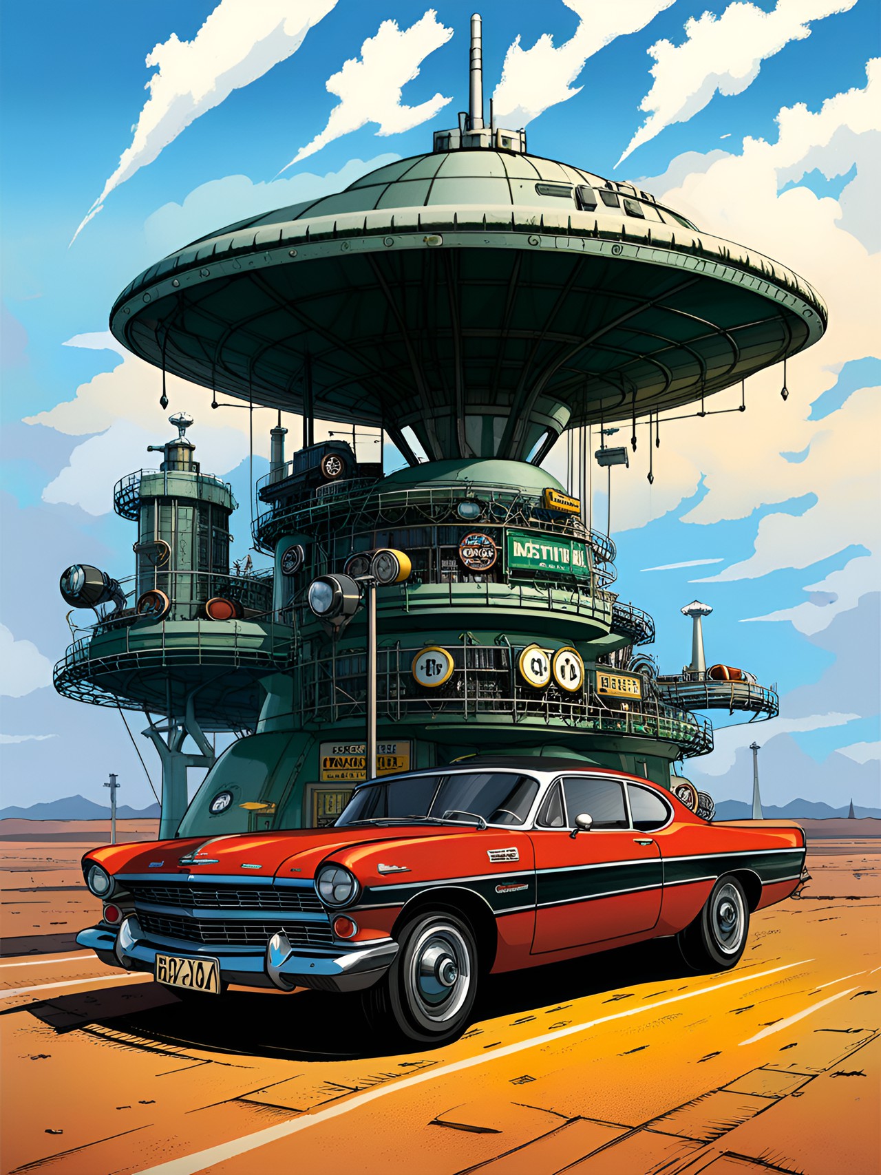 atompunk petrol station preview