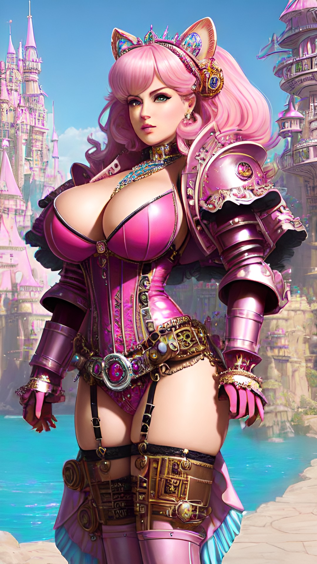 🍭 🐅 - queen of pink candy mega milkers 🍭 adorned with jewelry from all corners of the kingdom . pink castles are made from diamonds. guardian tiger 🐅 preview