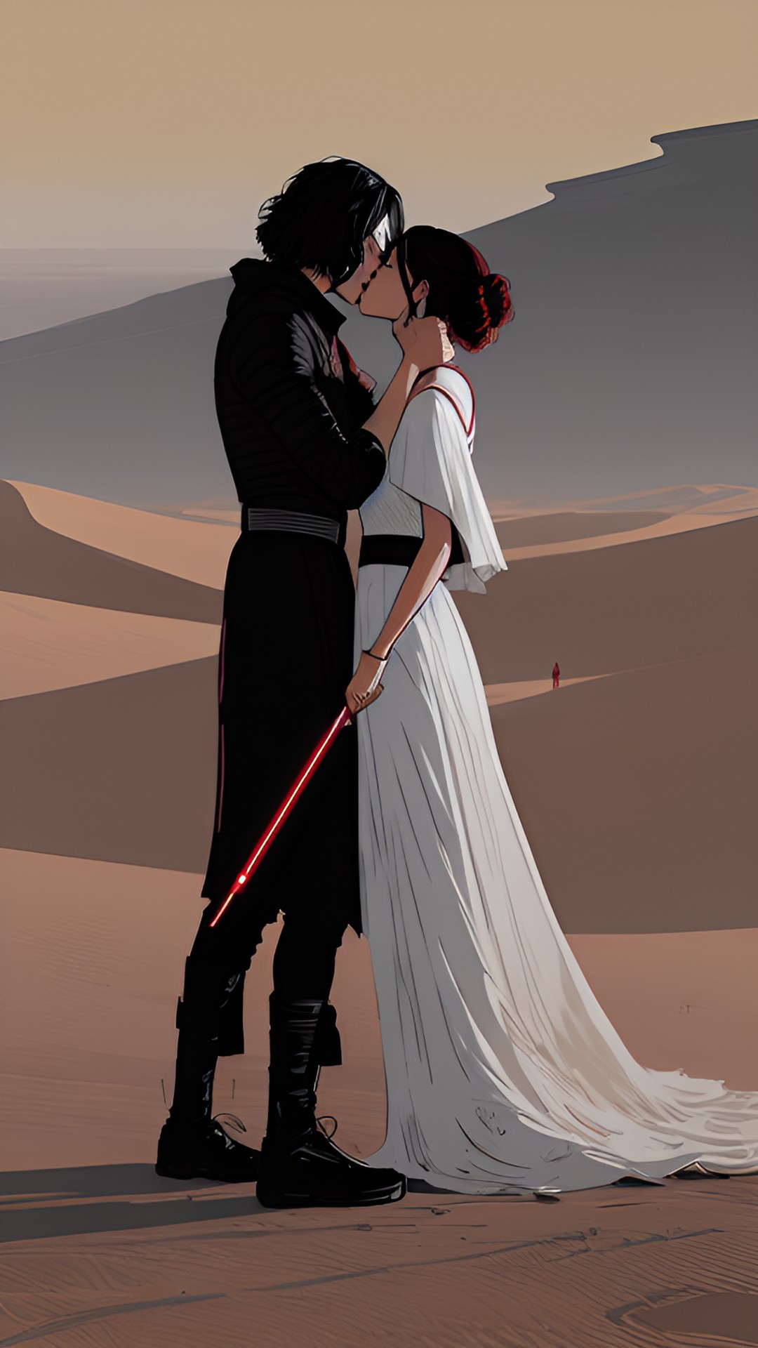 kylo ren kissing rey skywalker  desert preview