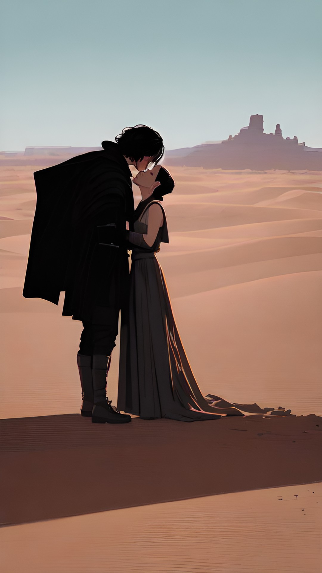 kylo ren kissing rey skywalker  desert preview