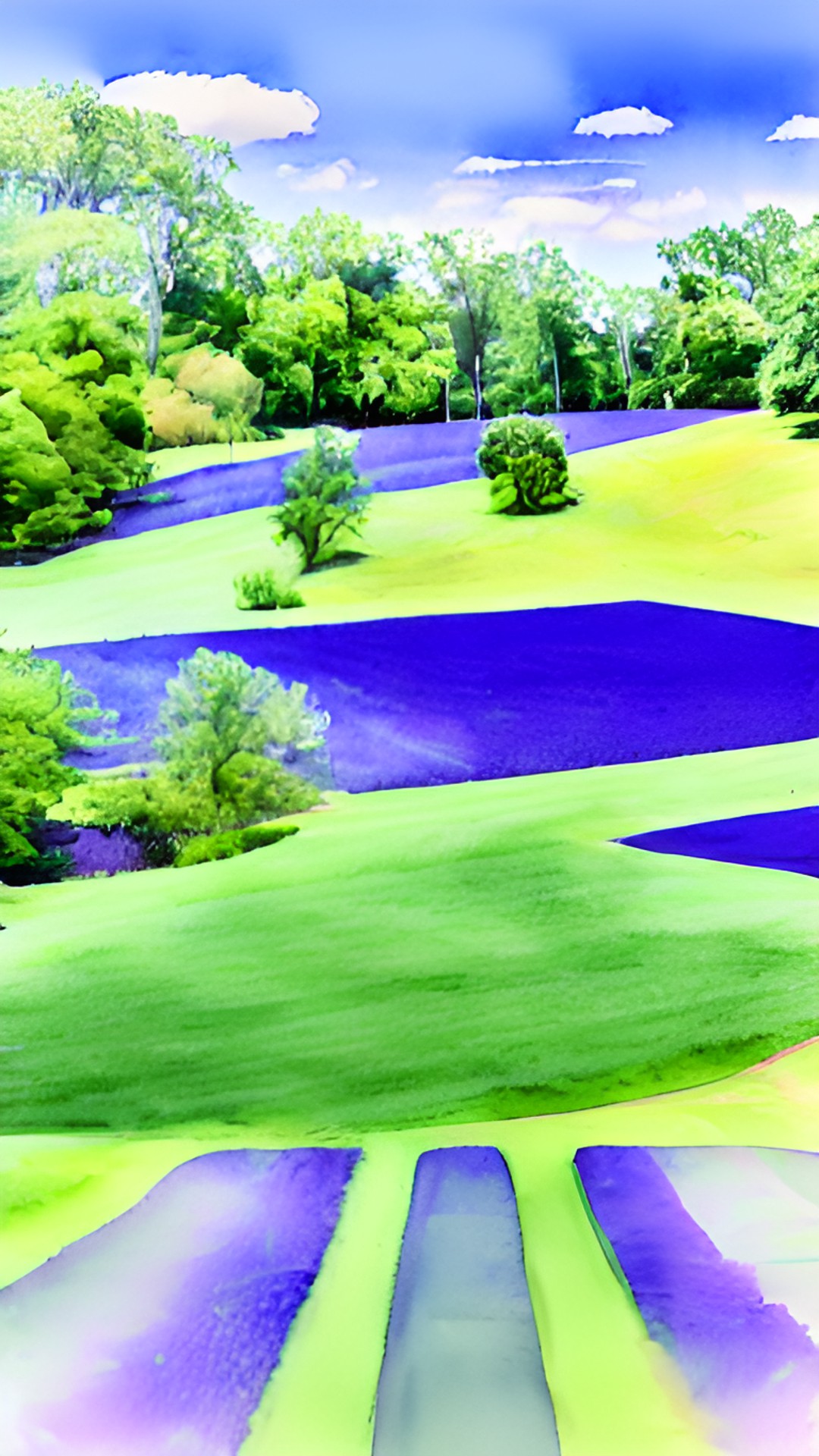 ￼ laurel field in green and purple, under the blue sky preview