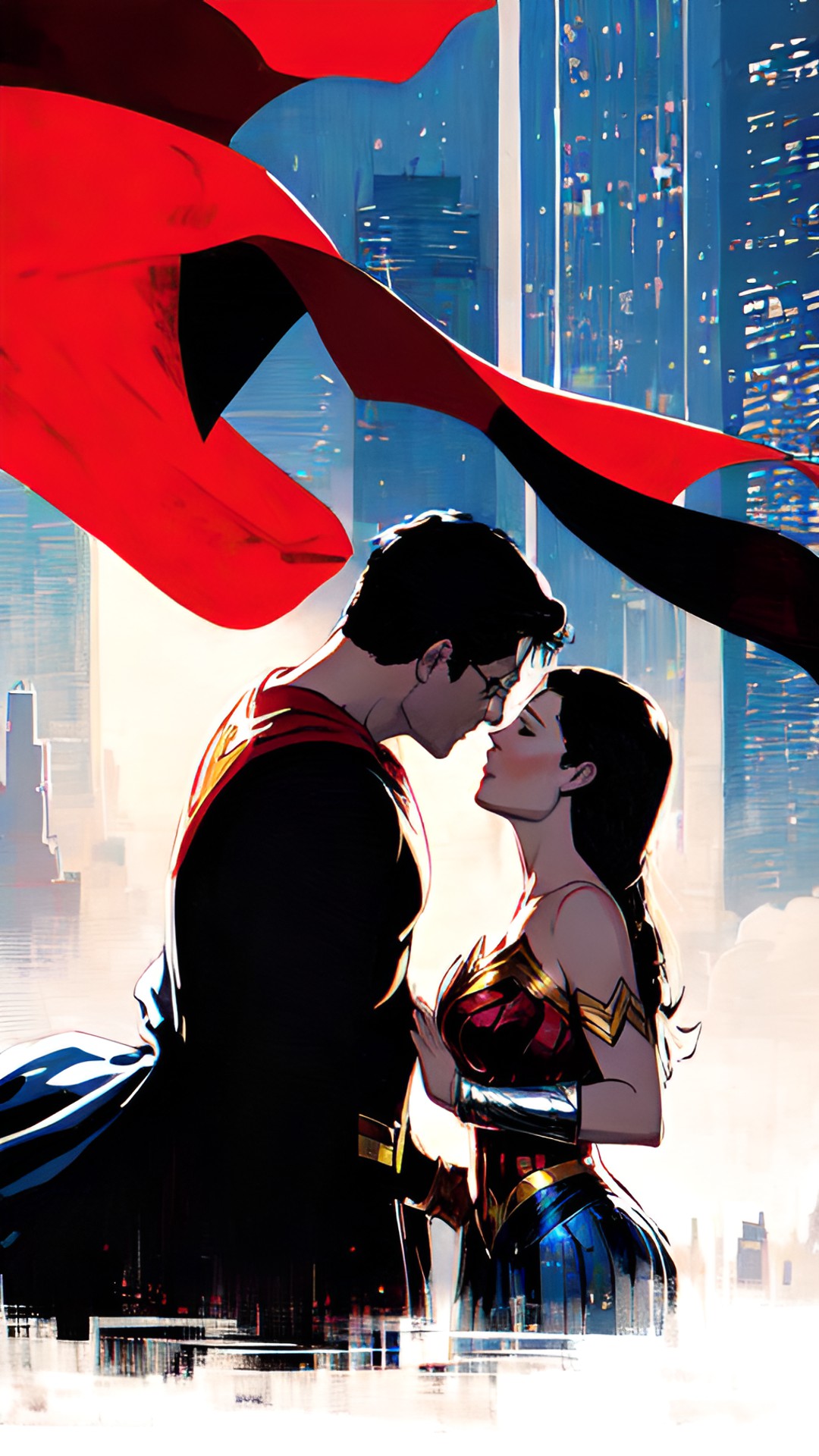 superman kissing wonder woman the red string of fate preview