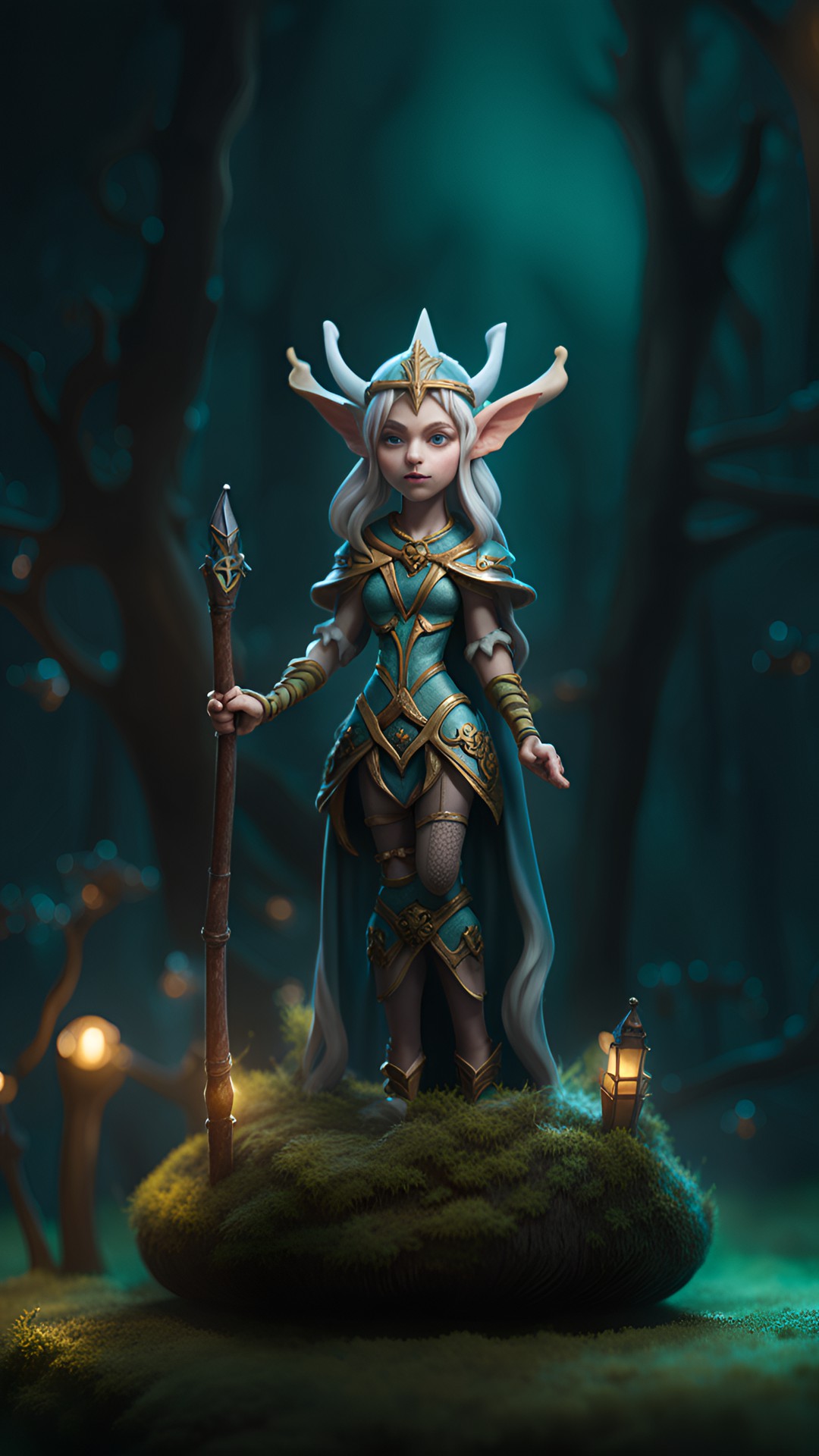 elf miniature - elf queen 3d miniature preview