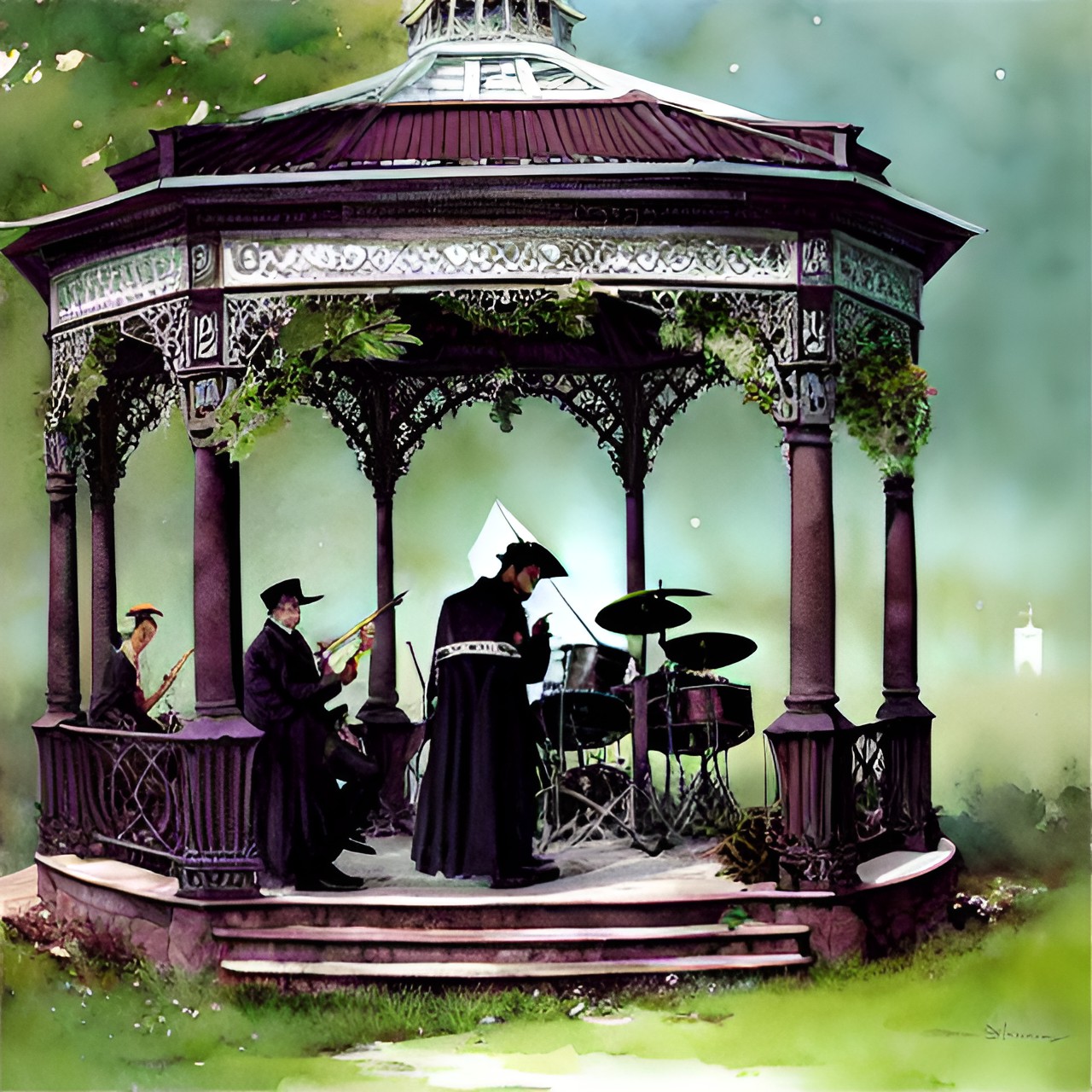 jazz band playing in a gazebo preview