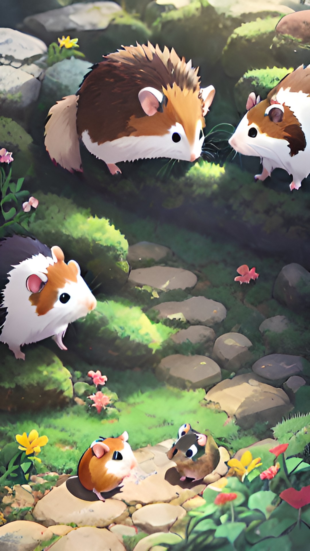 hamster and hedgehog - a cute hamster meeting with cute hedgehog preview