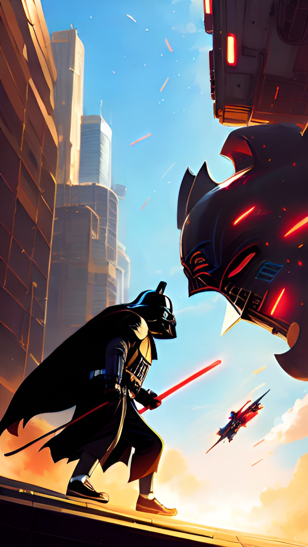 dart vader fighting a super cat preview