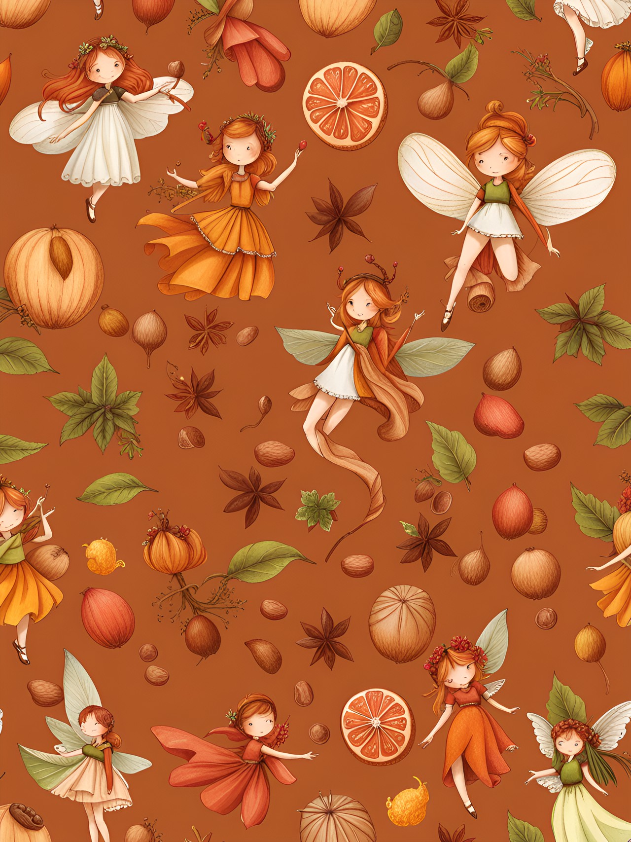 another wip - spice fairies, cinnamon fairy nutmeg fairy cloves fairy ginger fairy cardamom fairy preview