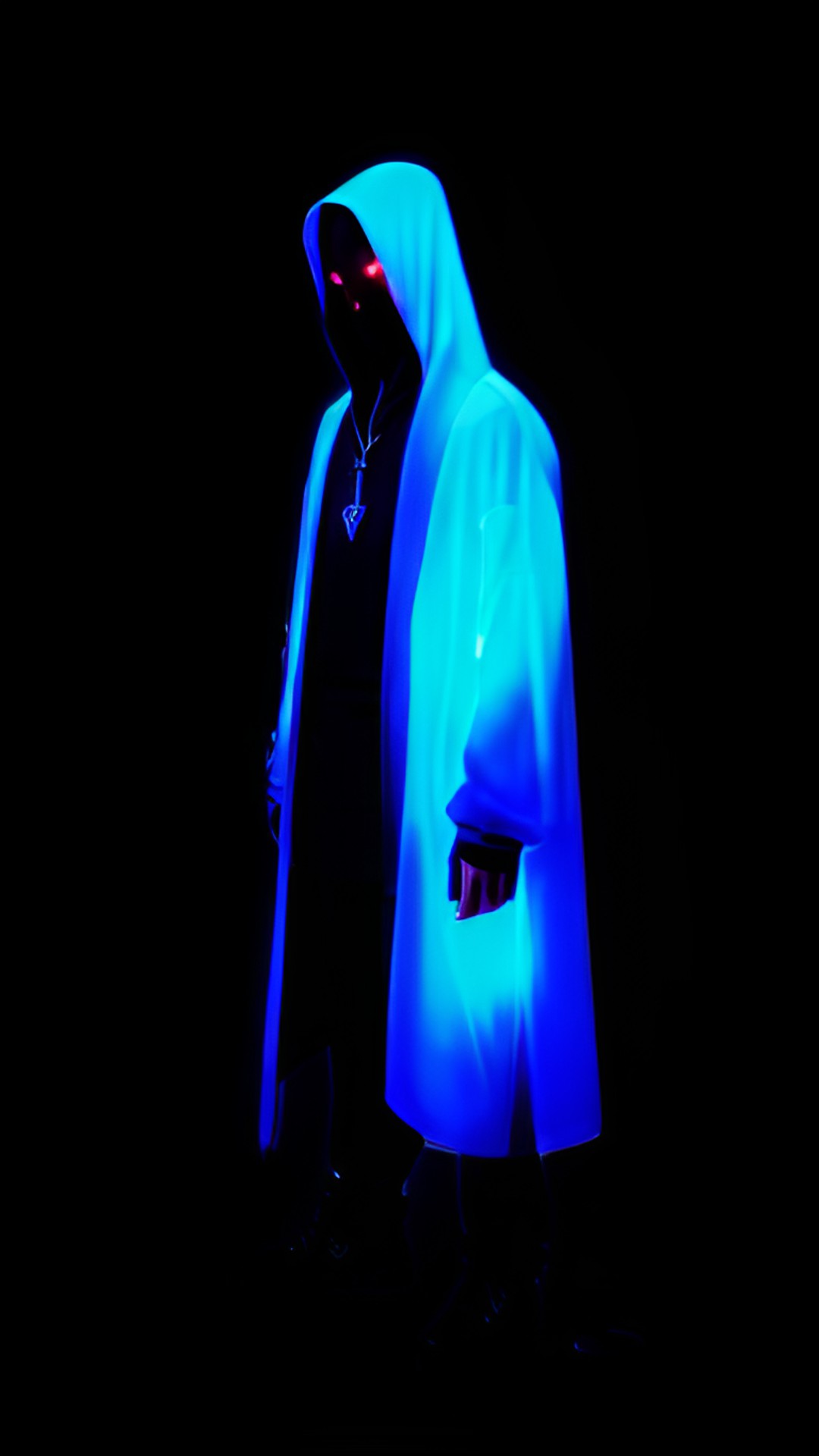 gangster grim reaper, glowing blue eyes, head down preview