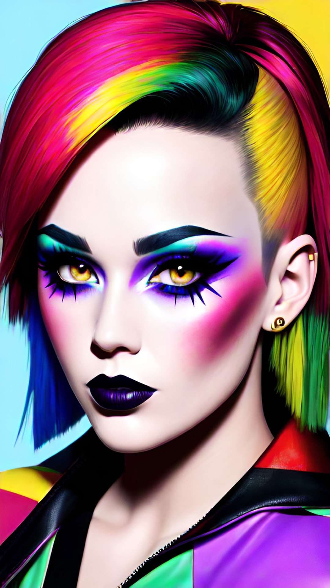 punk bright bold makeup sharp lines preview