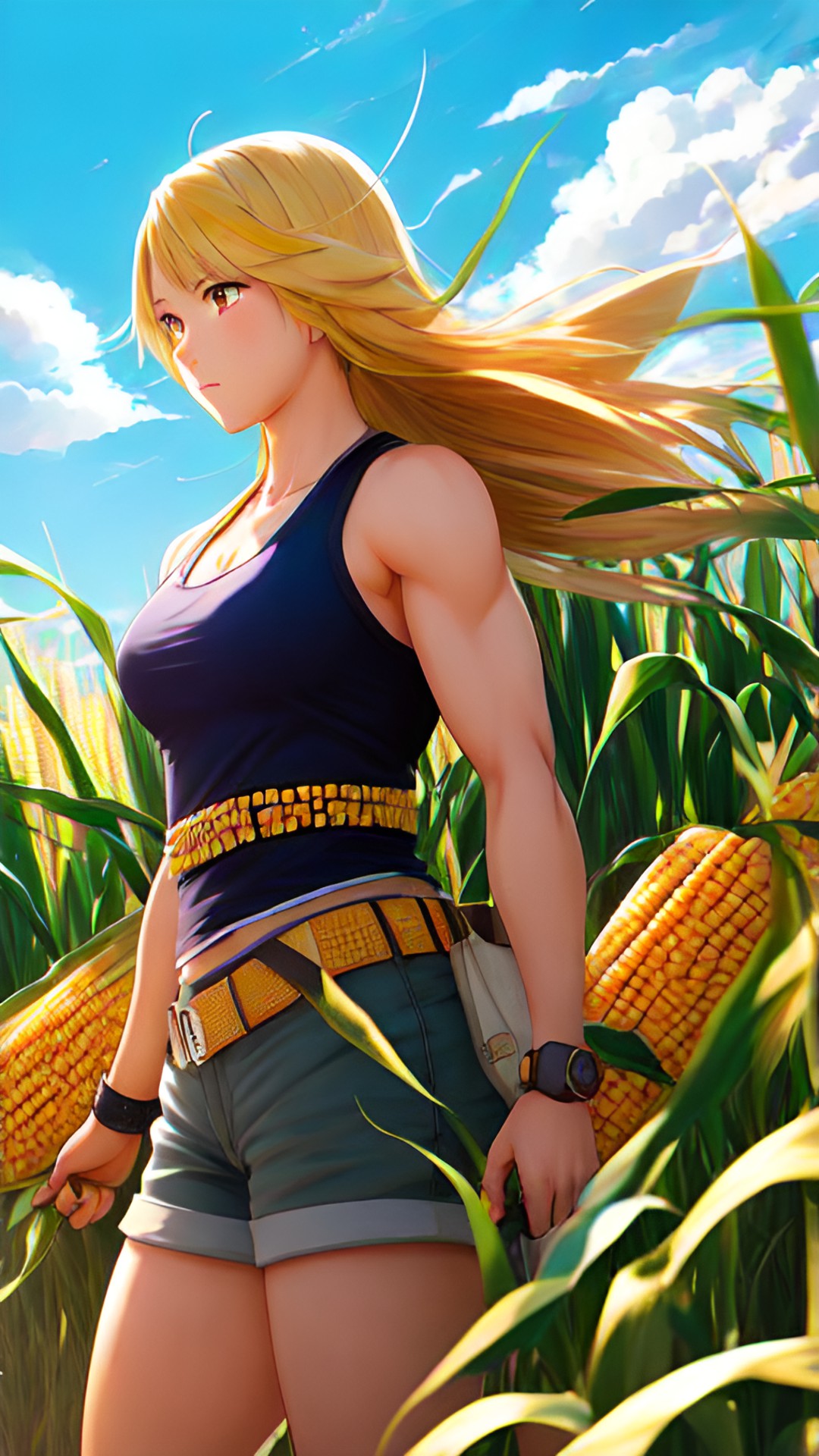 corn field woman muscular preview