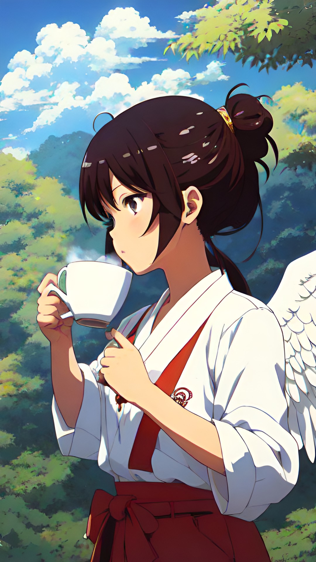 an angel drinking a cup of coffee preview