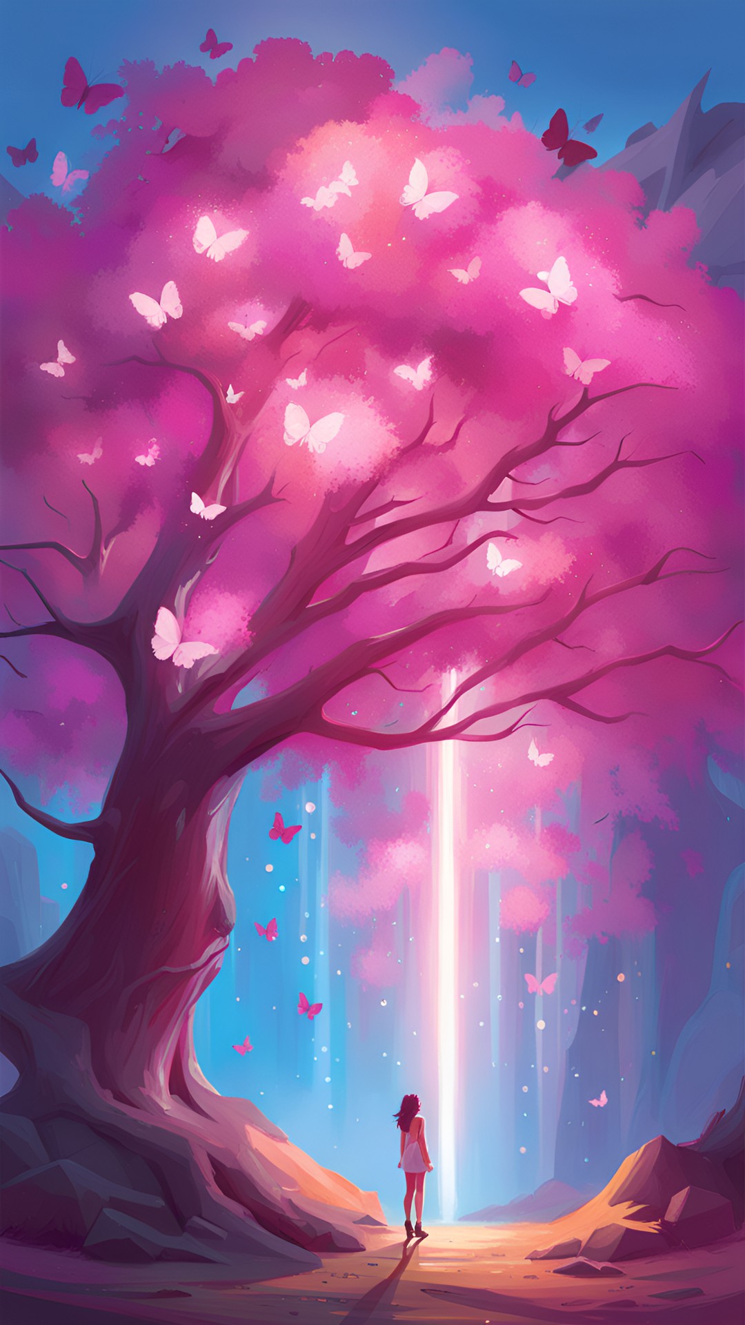 magical pink butterfly tree preview