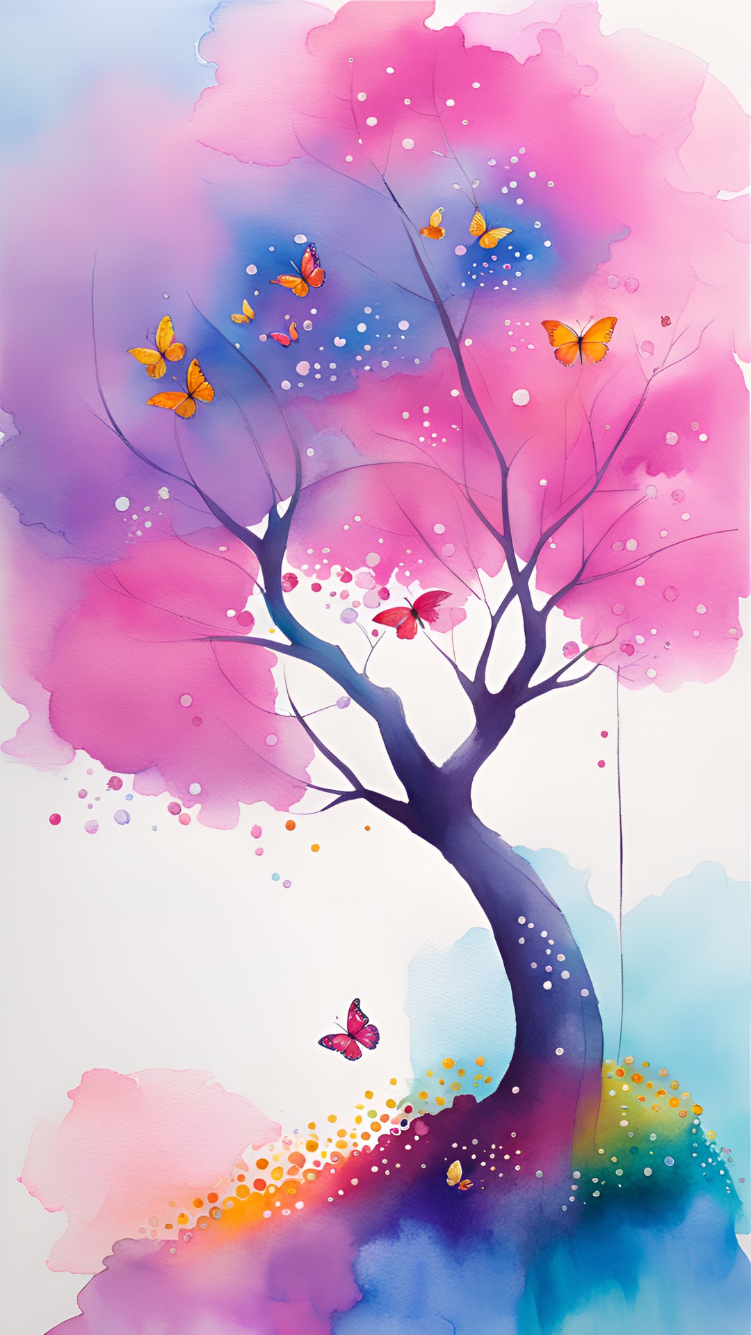 magical pink butterfly tree preview