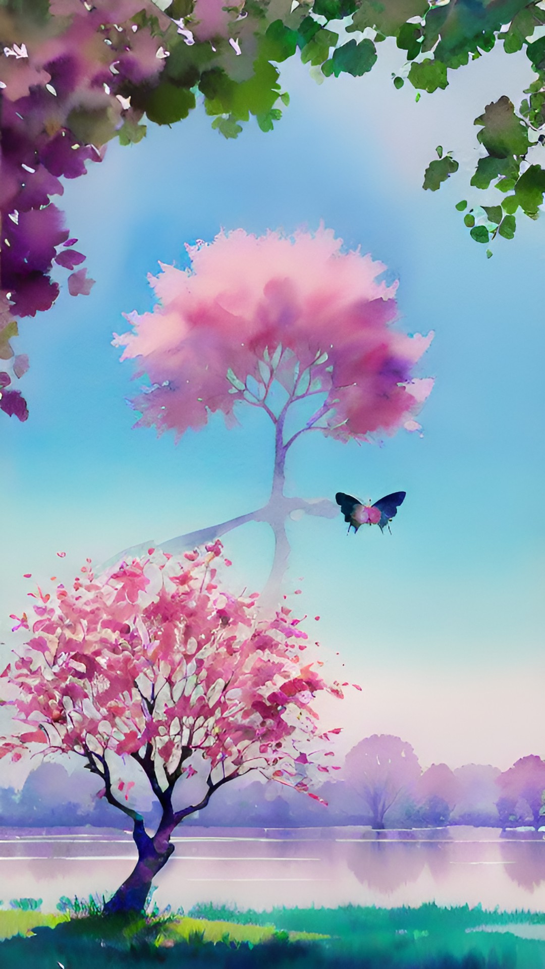 magical pink butterfly tree preview