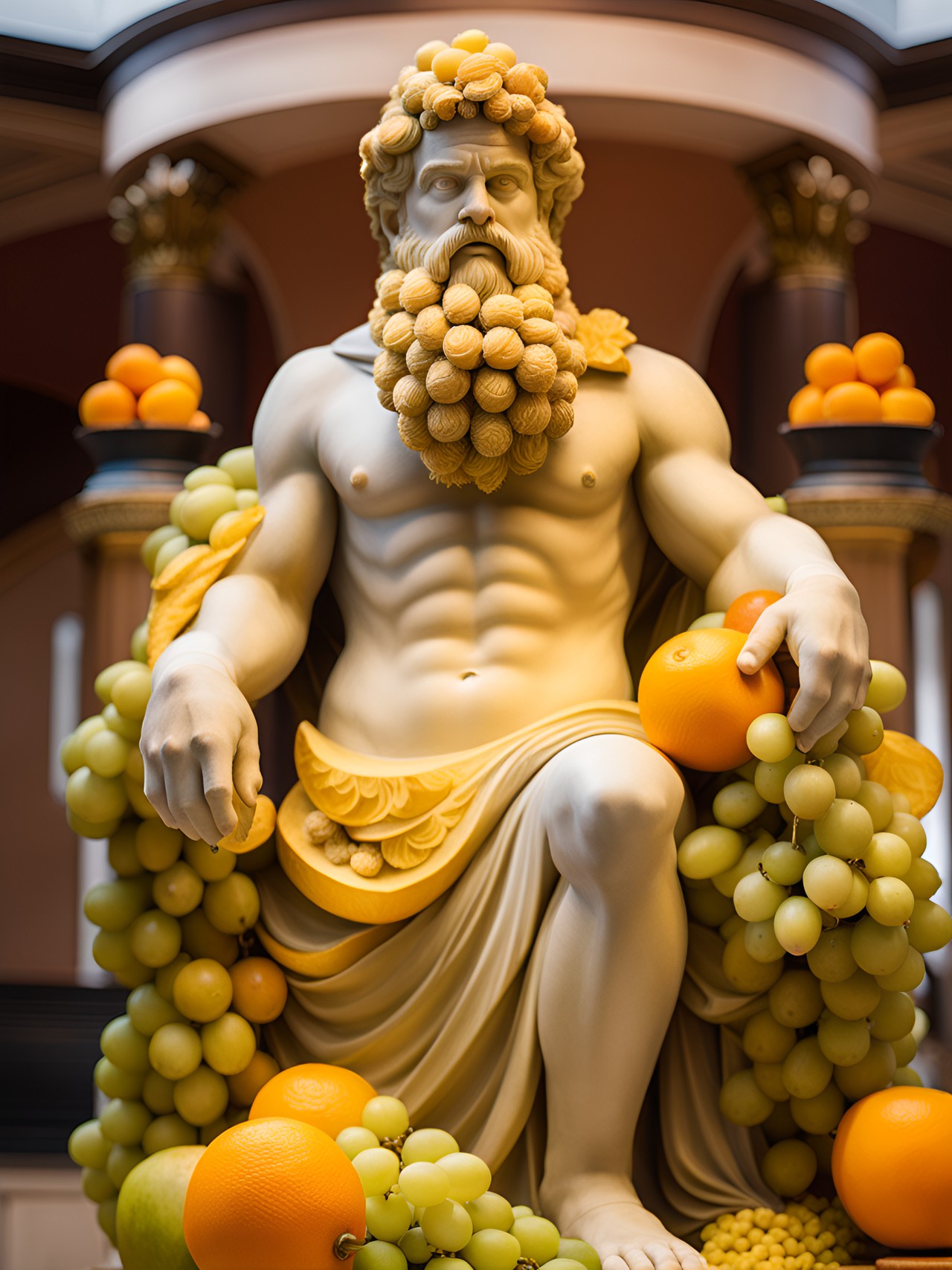 Zeus - statue of zeus made of fruit preview