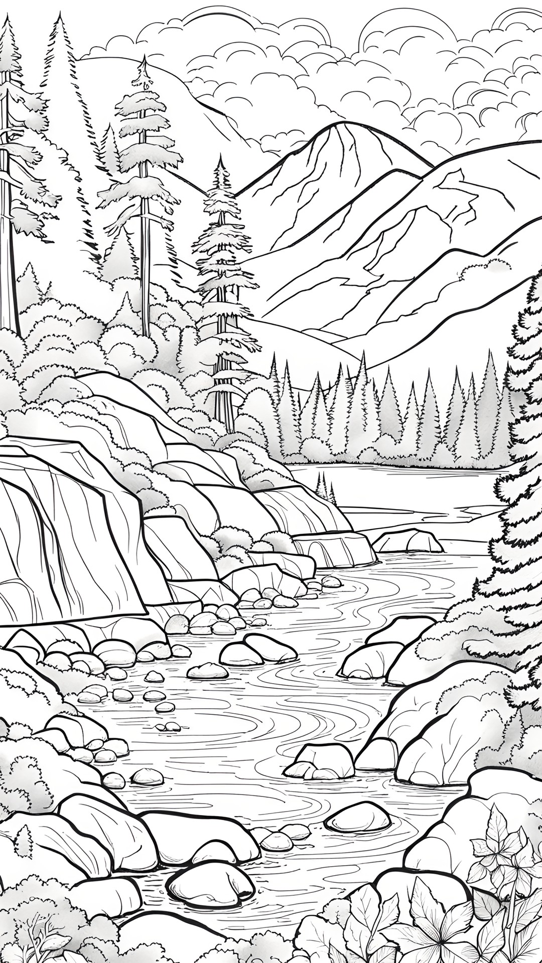 coloring page, camp in the pacific northwest preview