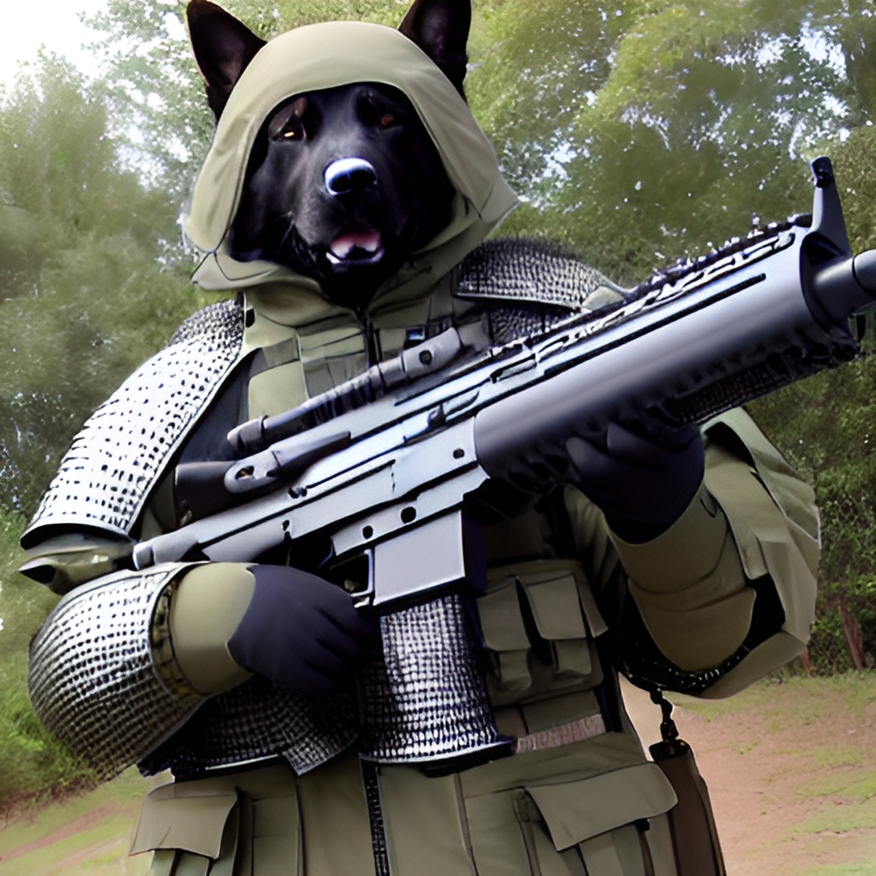 military dog giant￼ that has ak47 preview