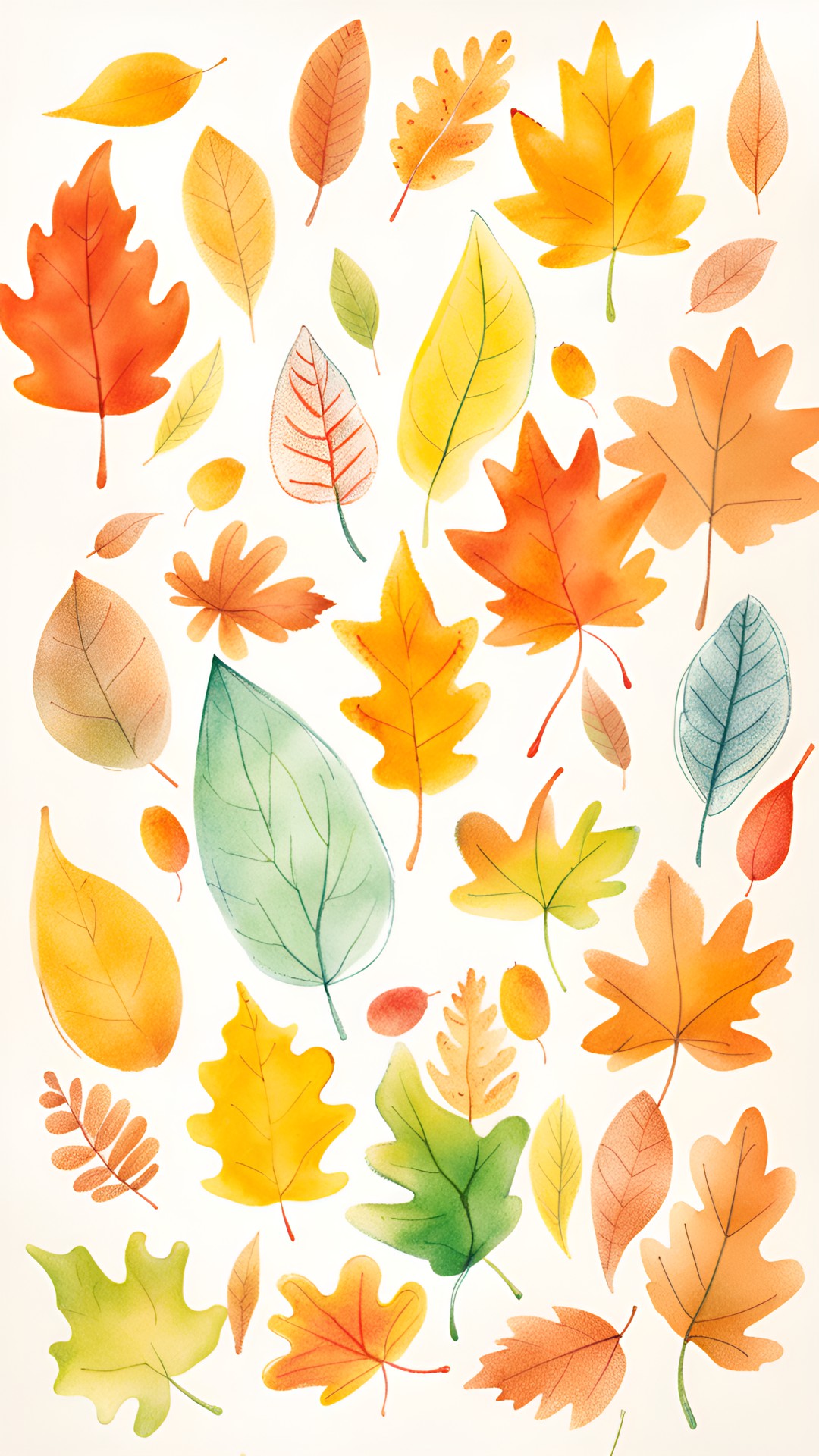 child's drawing of autumn leaves preview