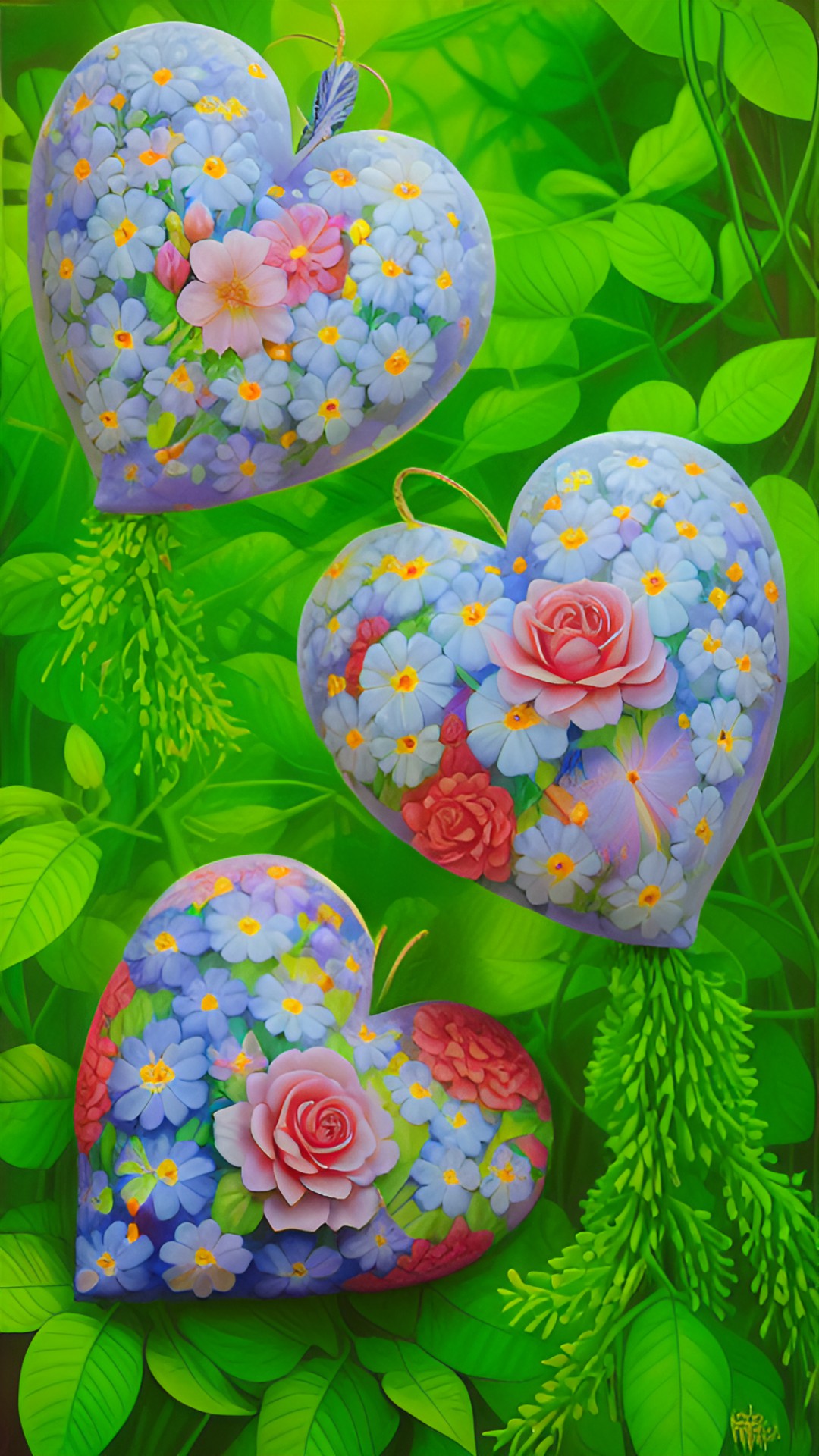 3hearts - lovely hearts out of little flowers
highly detailed realistic preview