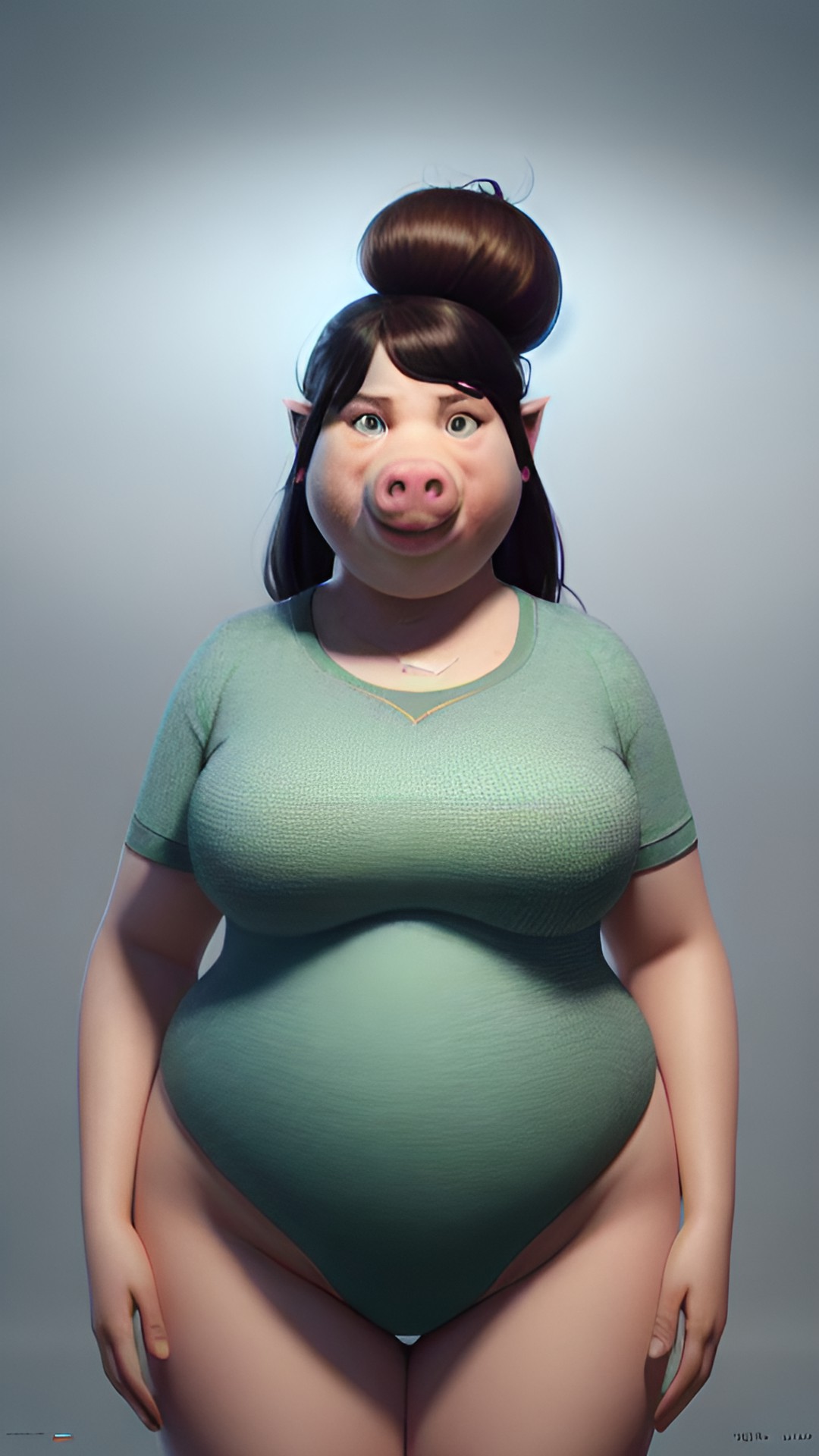 anthropomorphic human woman fat pig preview