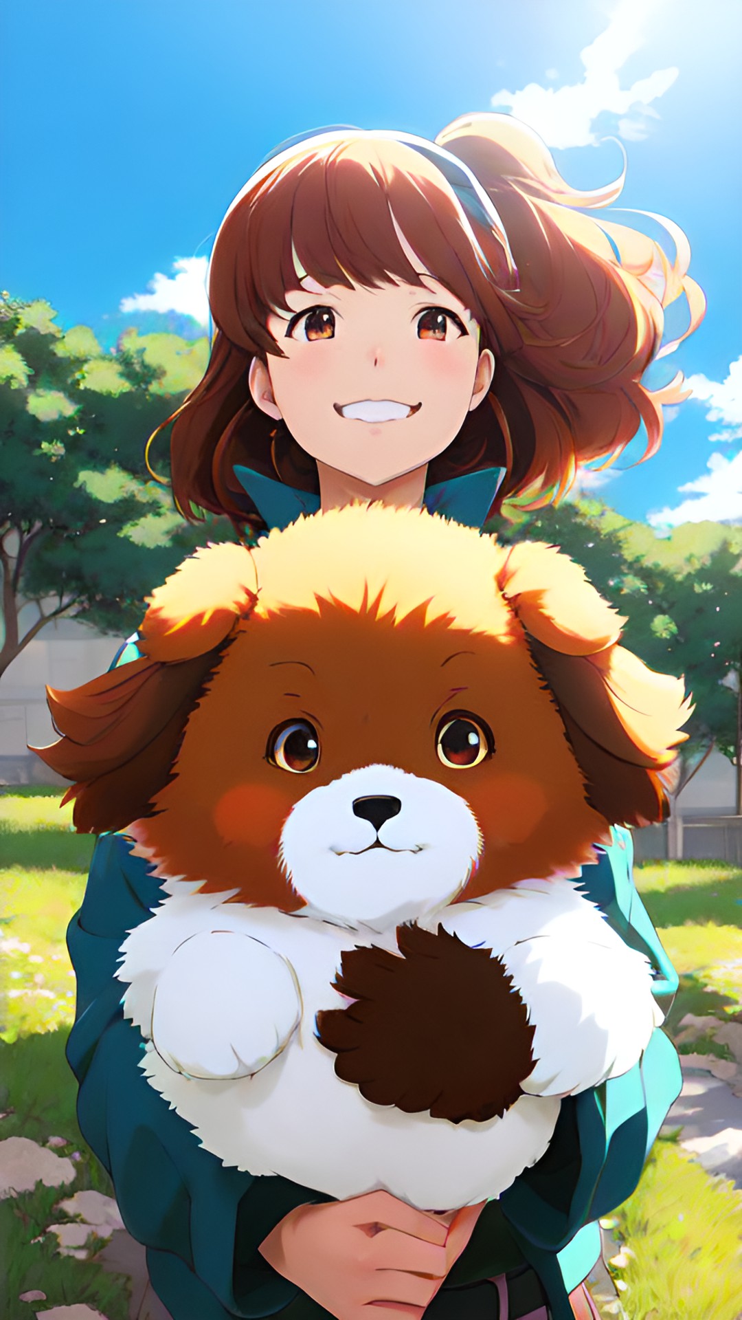 woman holding happy little fluff balls preview