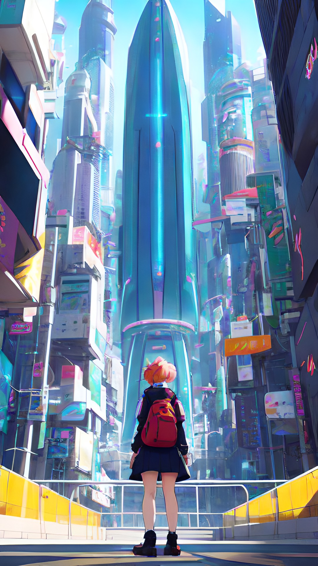 woman in a futuristic city preview