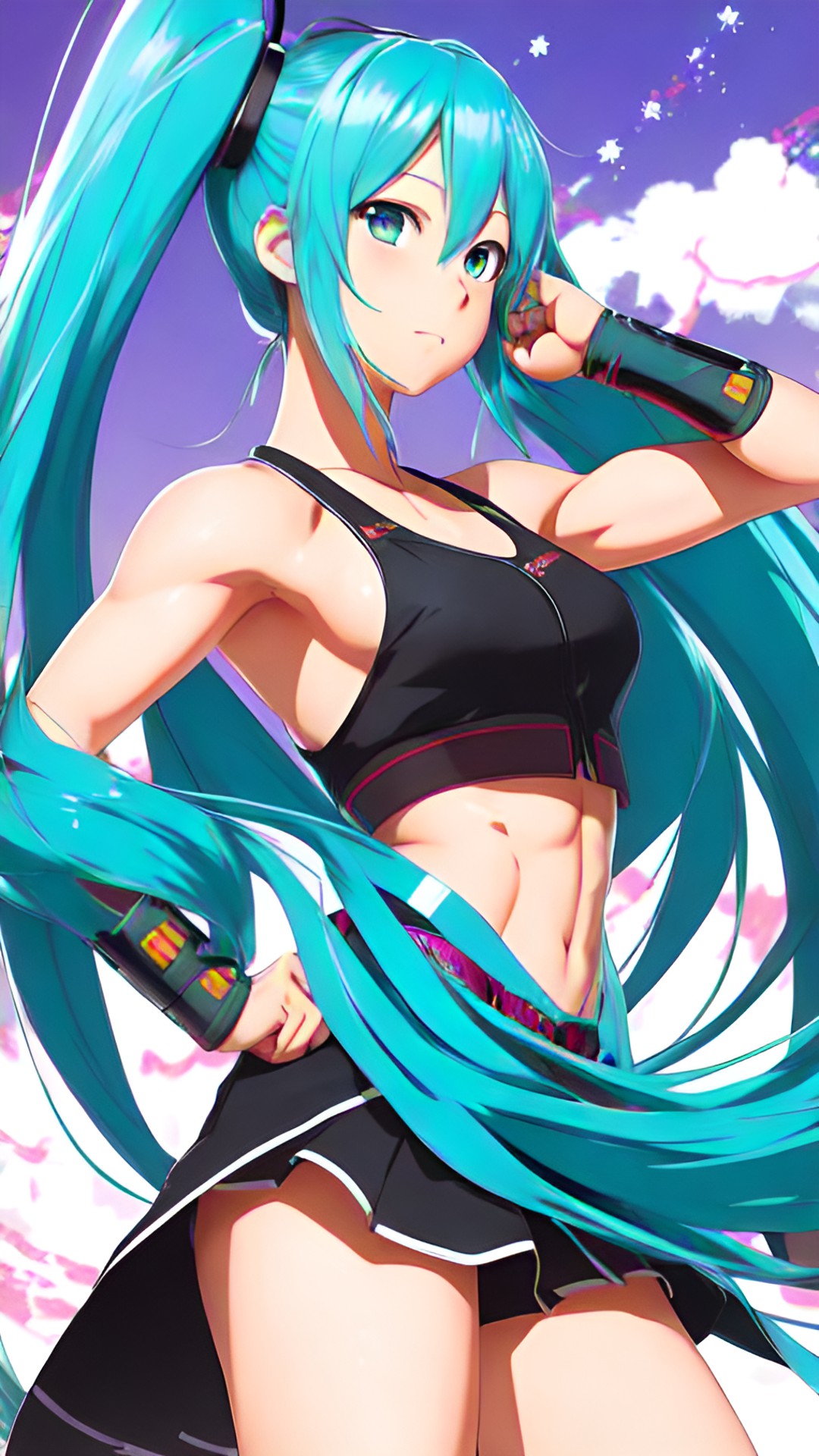 hatsune miku with muscles and tattoos preview