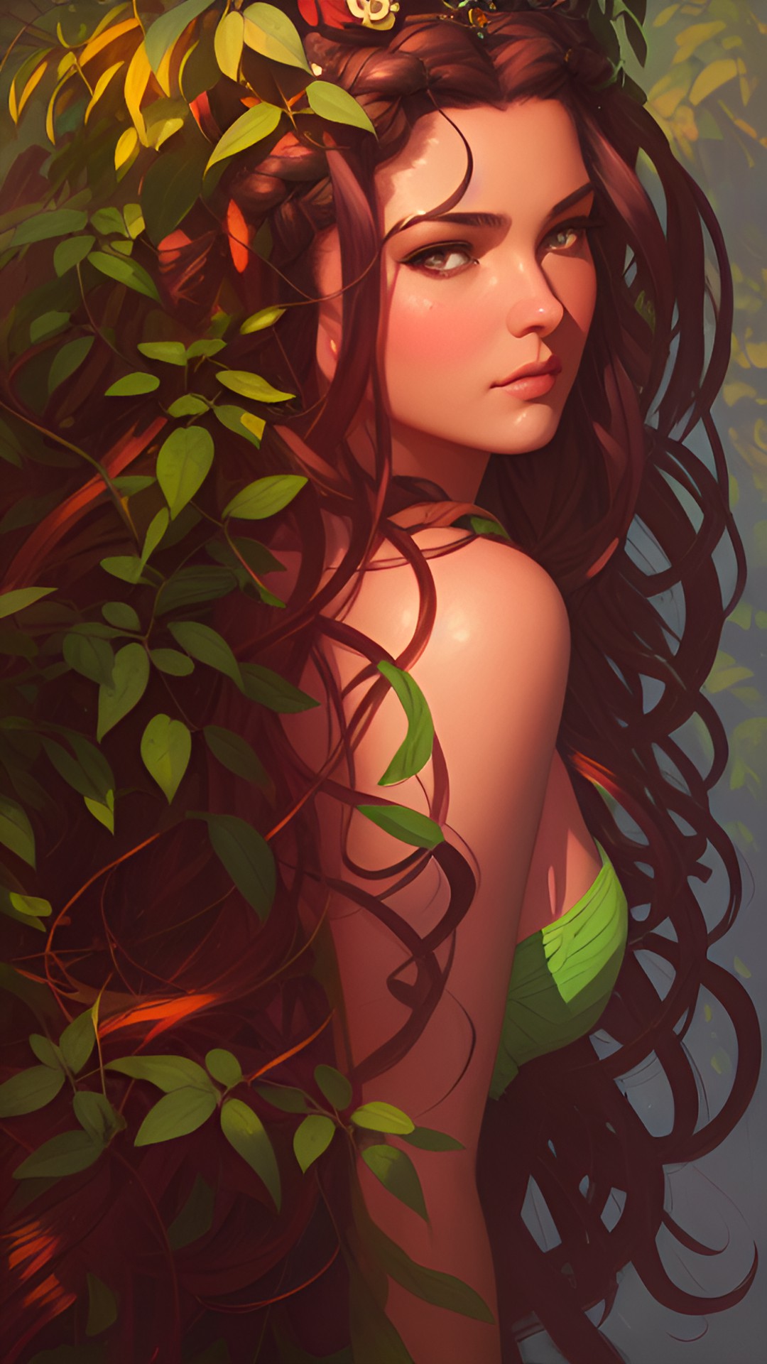 Forest Spirit - closeup portrait of gorgeous sultry medusa preview