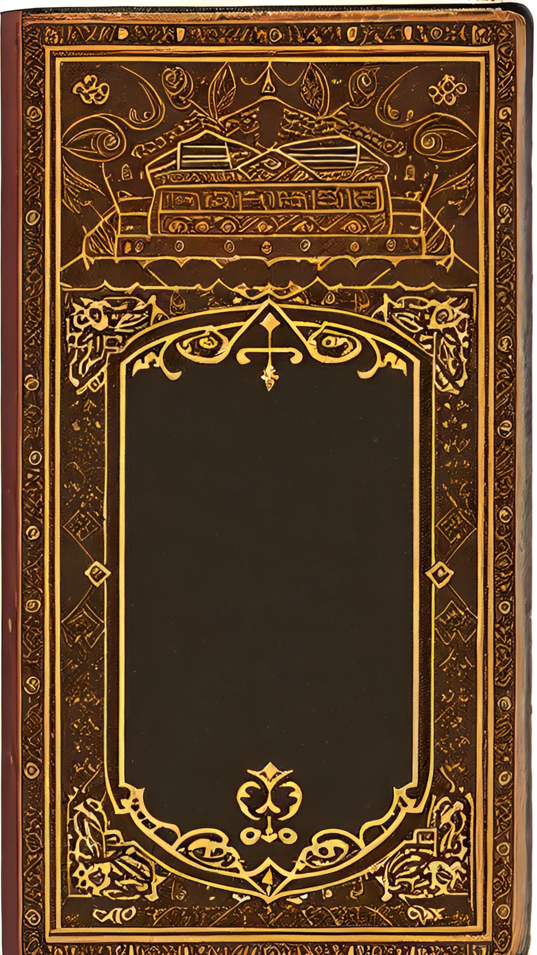 an old book with a dark brown cover preview