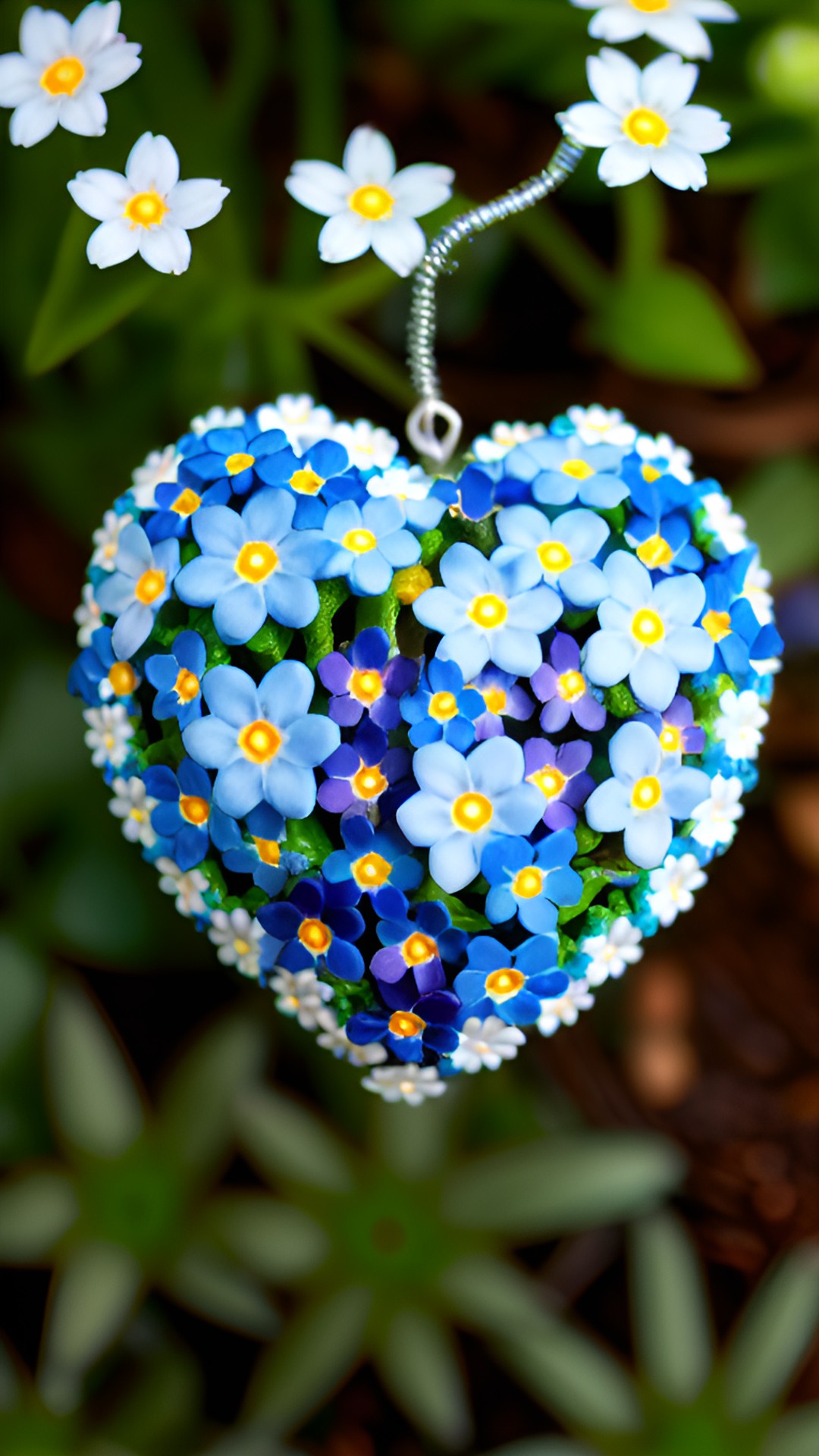 forget me not - lovely heart out of many  blue little forget me not flowers
highly detailed realistic preview