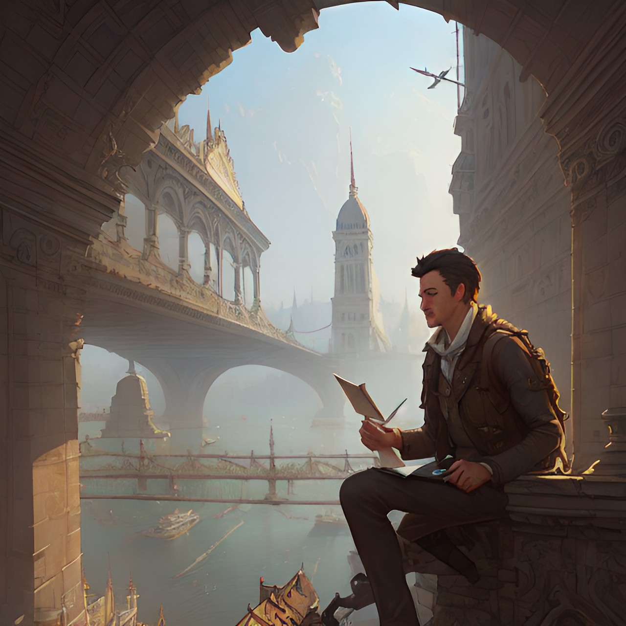 old story born - adventurer writer on budapest, by mike mingola $colors$ preview