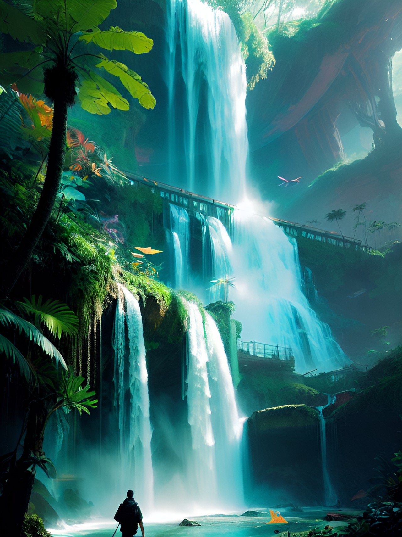 Overflowing Deluge - rainbow waterfalls in paradise preview