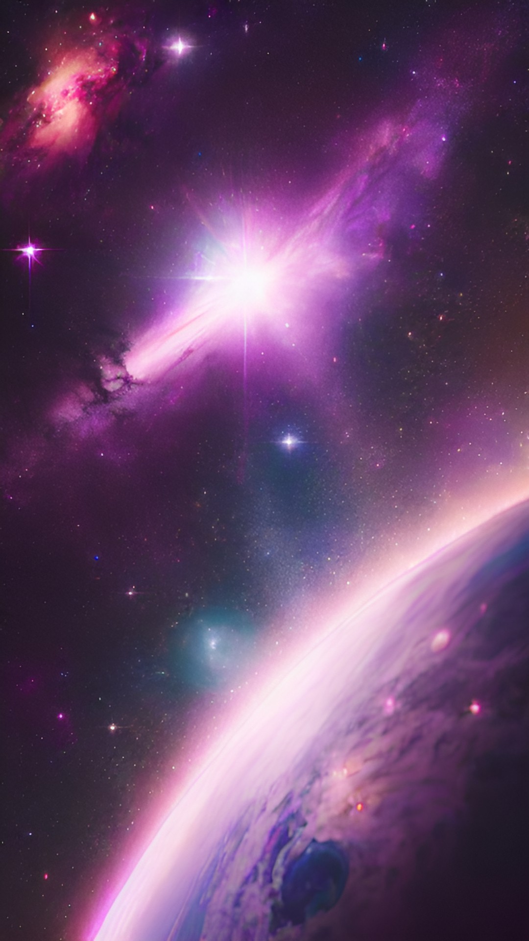 cosmic universe violet and pink artstation lens flare preview