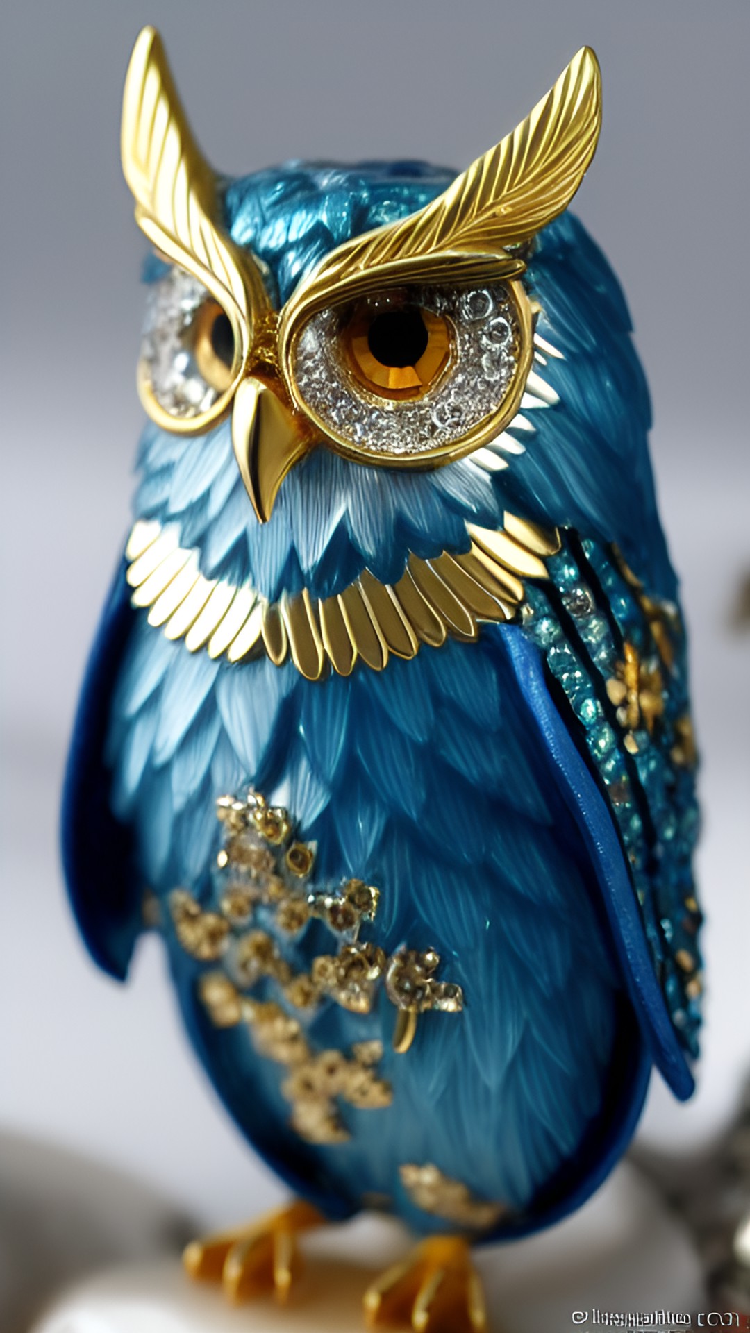 Hedwig - hedwig the magical owl of harry potter in a golden amour with jewllery and the beak and claws with diamonds
highly detailed realistic preview